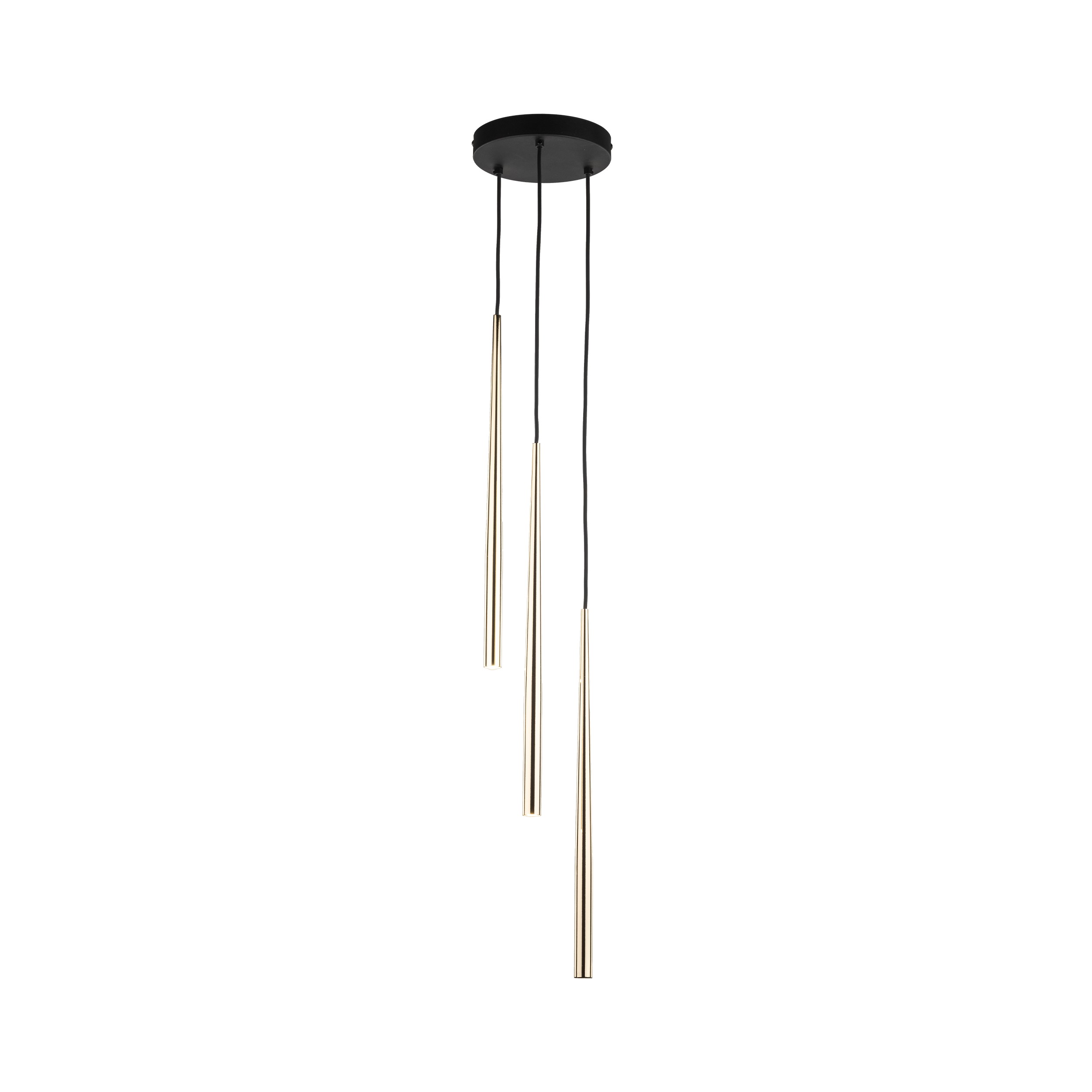 Lampa wisząca PIANO czarna ze złotymi elementami na okrągłej podstawie 140x20cm - TK_10117