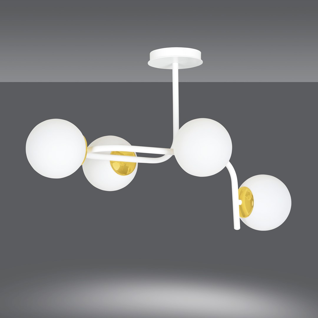 Lampa sufitowa RAGNAR Biały/Złoty 1033/4A - 1033/4A