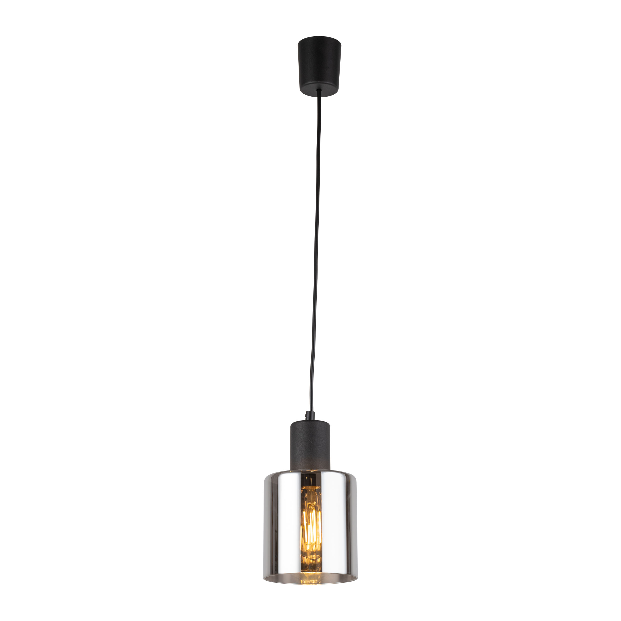 Lampa wisząca SIERRA czarna z lustrzanym szklanym kloszem 110x12cm - TK_6653