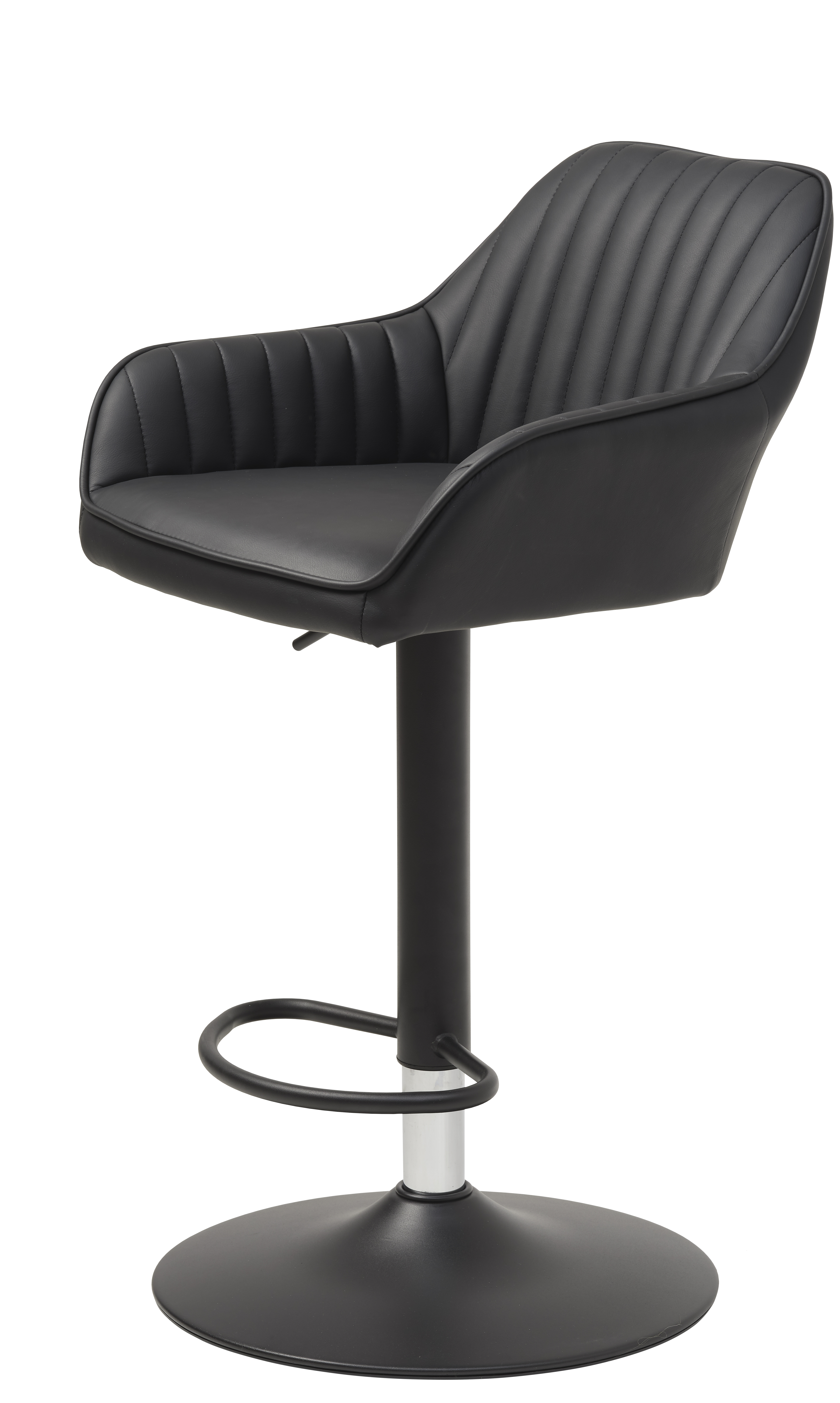 Hoker z regulacją wysokości BROOKS (wys. siedziska 64-80 cm) ekoskóra: czarny