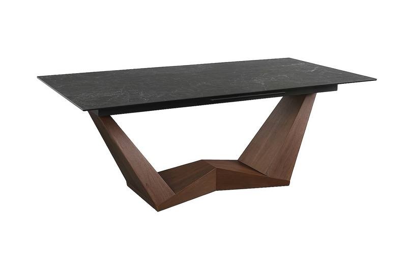 Stół rozkładany BONUCCI CERAMIC Czarny/Orzech 98x(200-250) Sgnal
