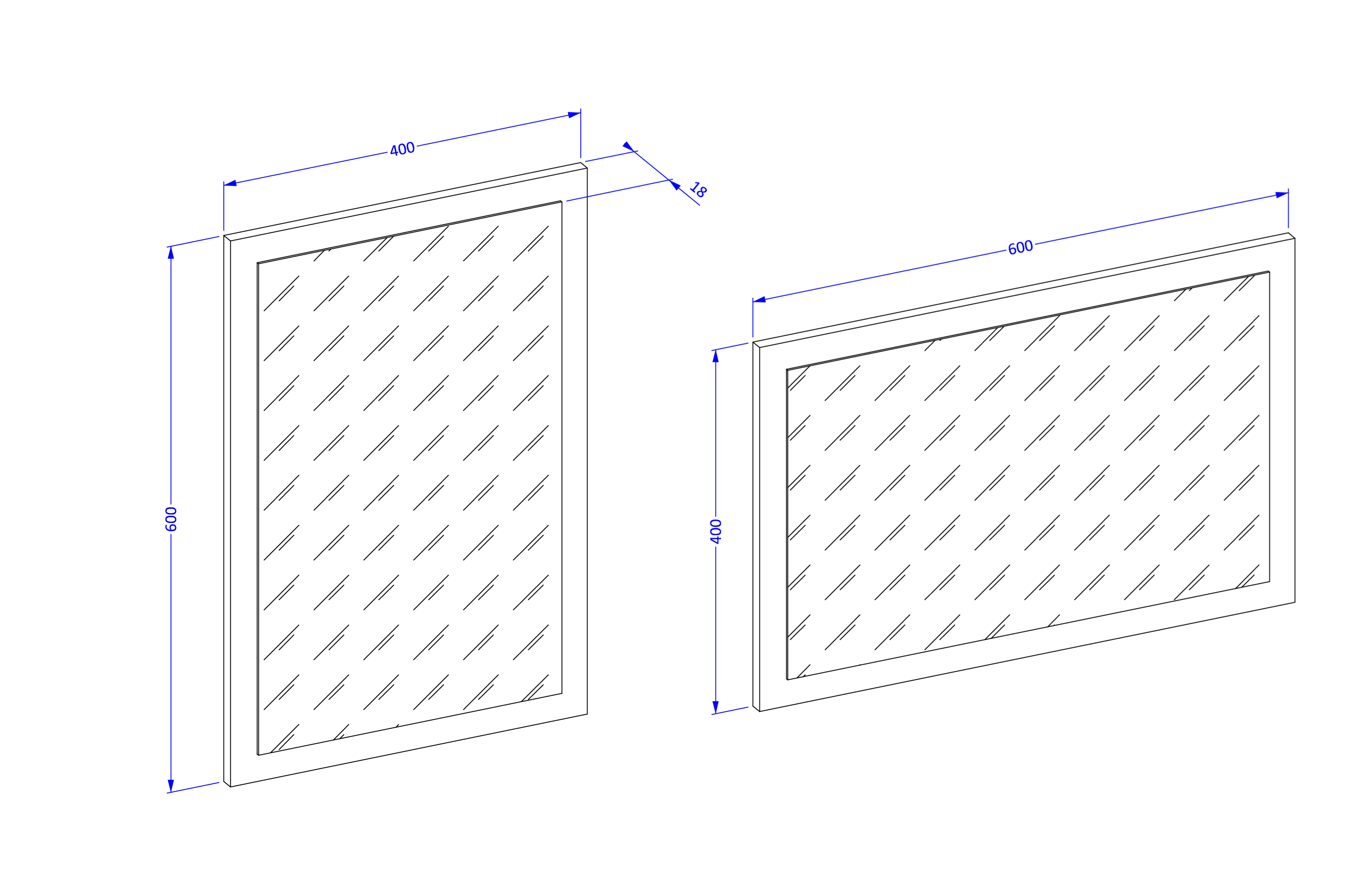 Lustro w ramie CROSS 40x60cm - congo, czarny - 24CWMY04