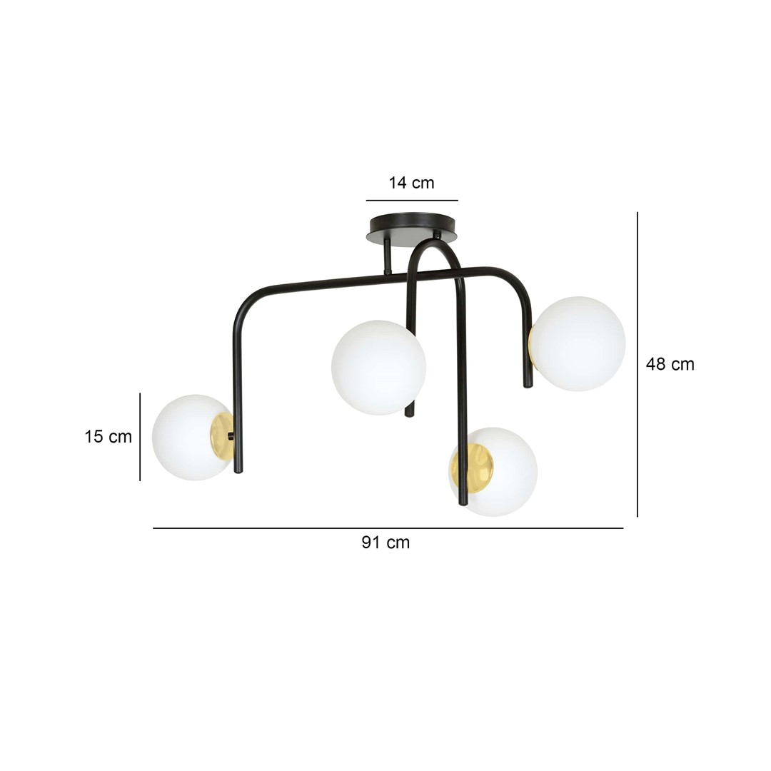 Lampa sufitowa RAGNAR Czarny/Złoty 1032/4B - 1032/4B