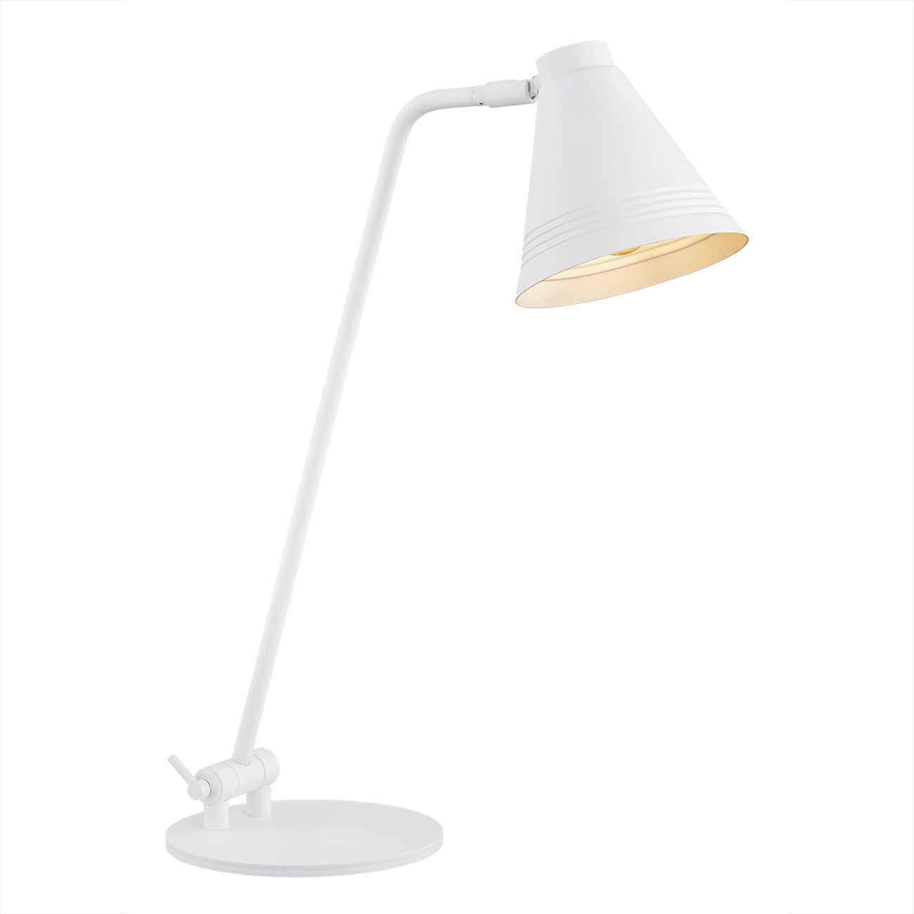 Lampa biurkowa AVALONE metalowa biała regulowana 55 cm