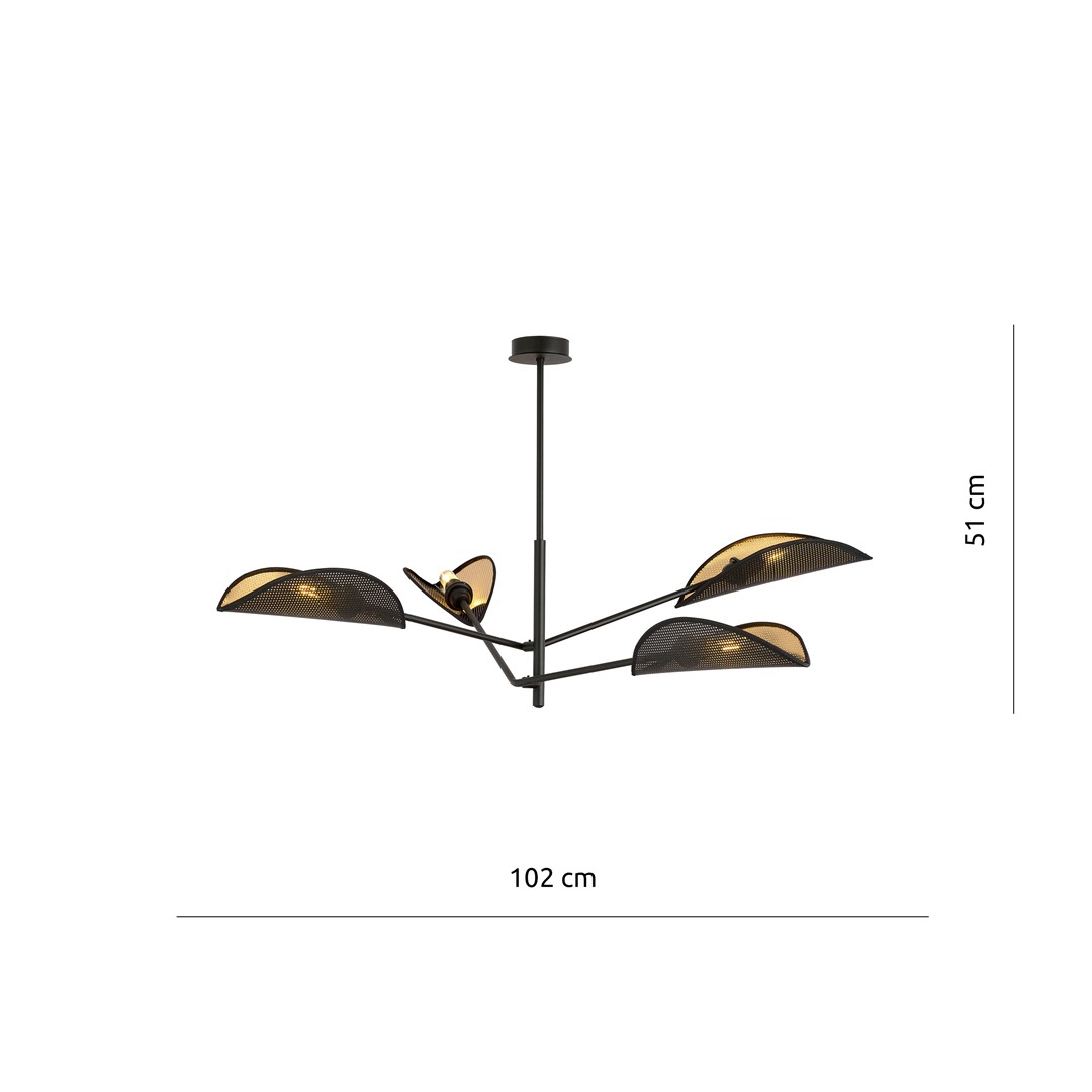 Lampa sufitowa  VENE Czarny 1158/4 - 1158/4