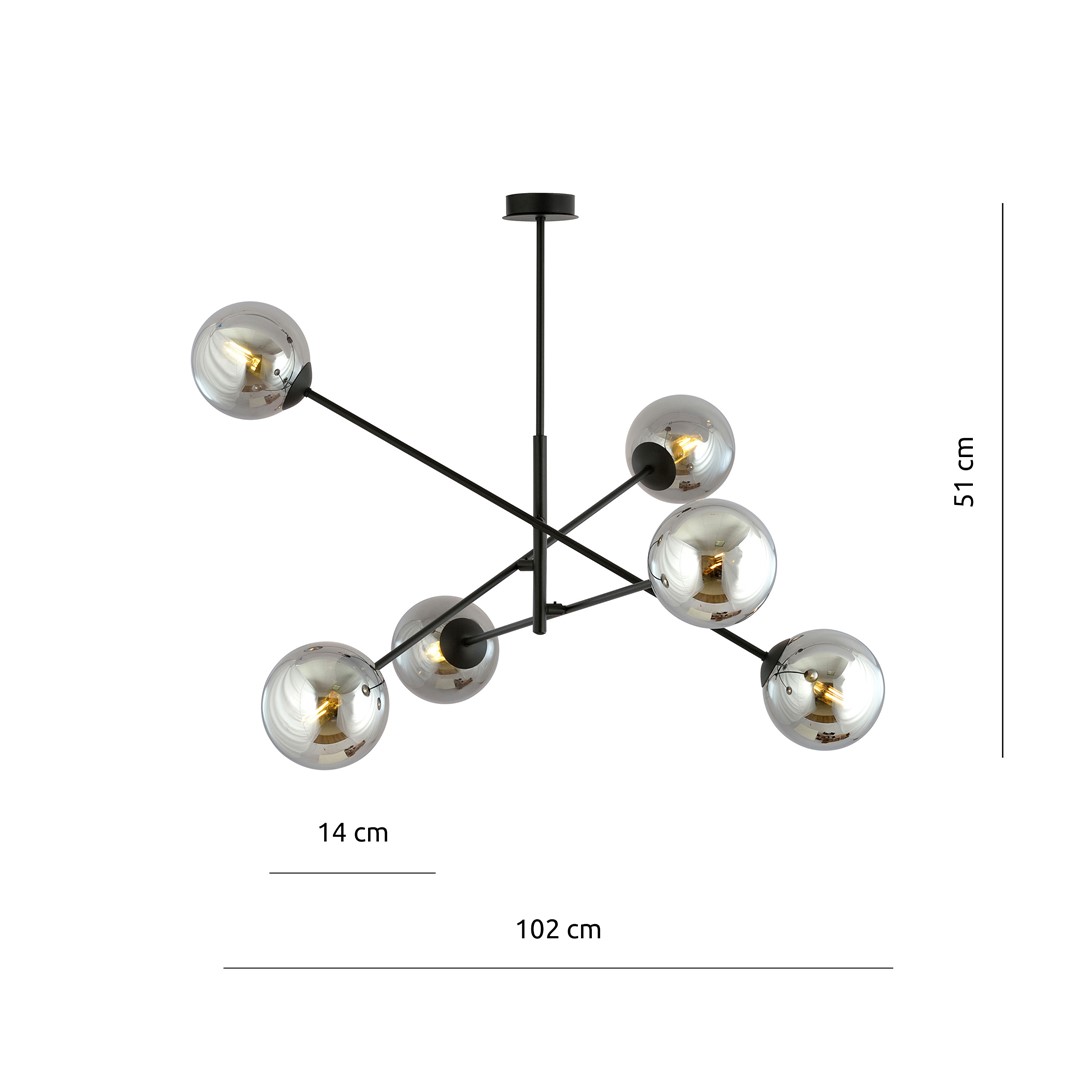 Lampa wisząca LINEAR Czarny 1167/6 - 1167/6