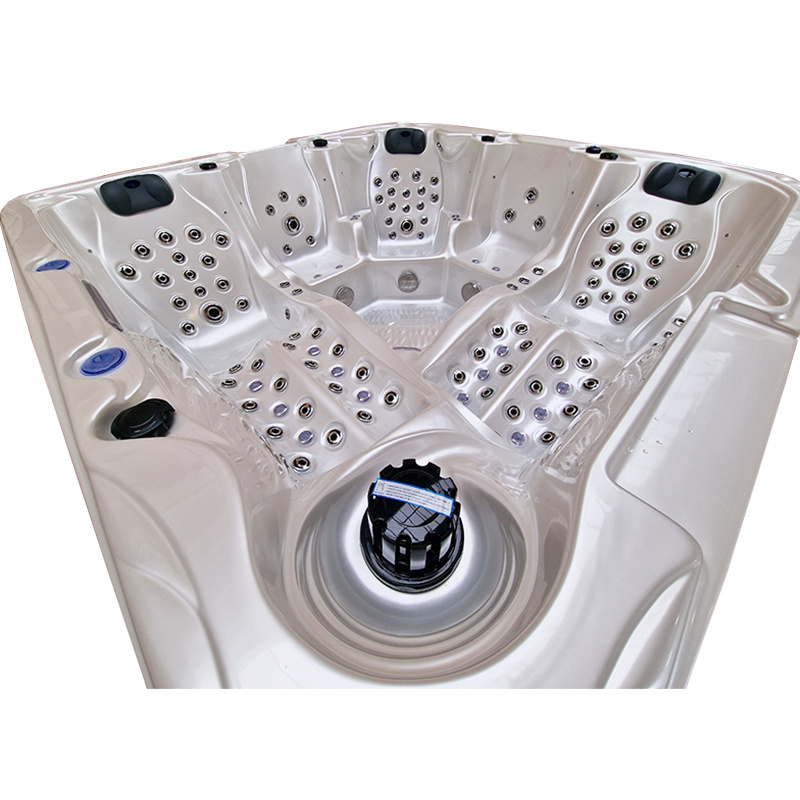 Jacuzzi ogrodowe 5-os. z hydromasażem SPA-702 230x230 cm biały/brązowy - HS_SPA702-2474