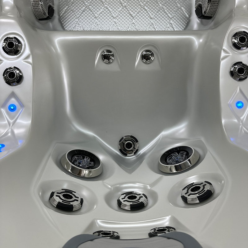 Jacuzzi ogrodowe 5-os. z hydromasażem SPA-747 210x210 cm biały/brązowy - HS_SPA747-3891