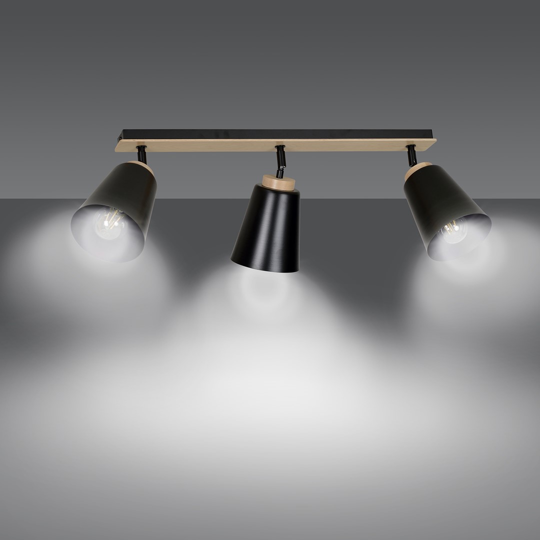 Lampa sufitowa ATLAS Czarny 725/3 - 725/3