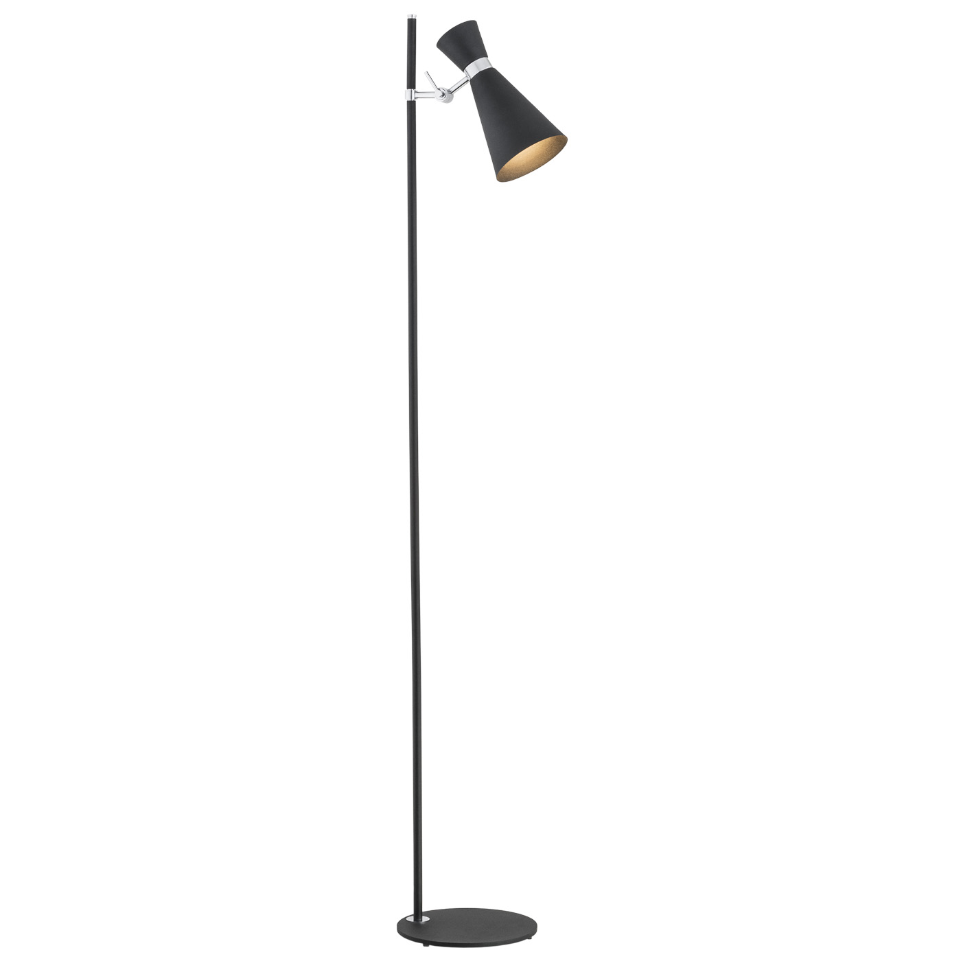 Lampa podłogowa LUKKA metalowa czarna chromowana regulowana 164x28