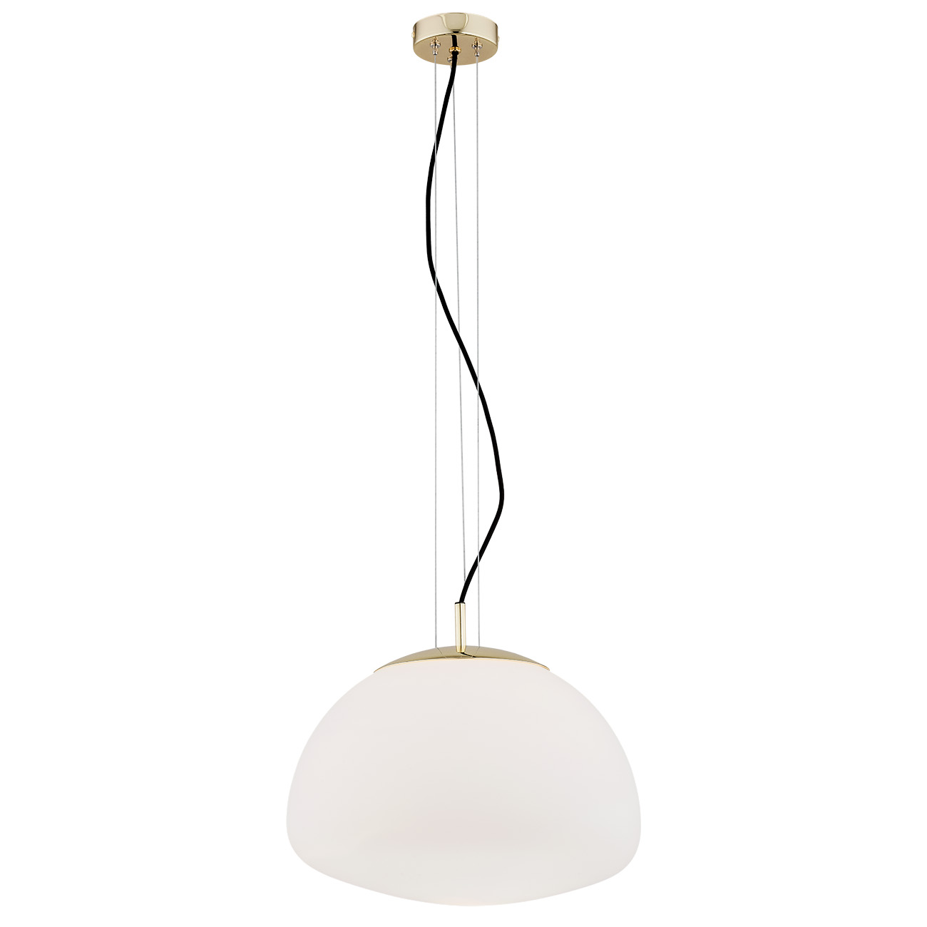 Lampa wisząca TRINI mosiądz opal z czarnym przewodem 118x40cm