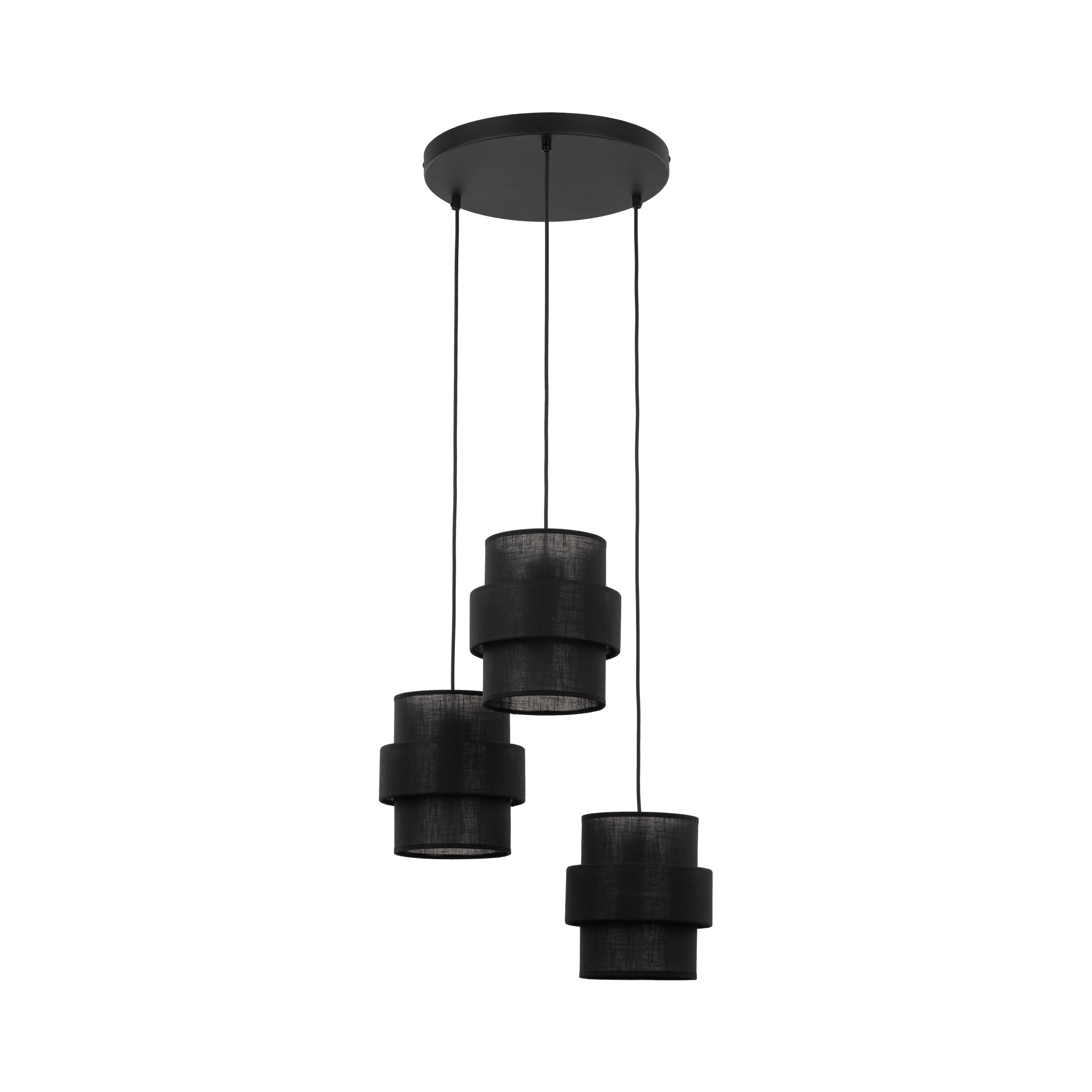 Lampa wisząca CALISTO czarna potrójna na okrągłej podstawie 145x45cm - TK_5981