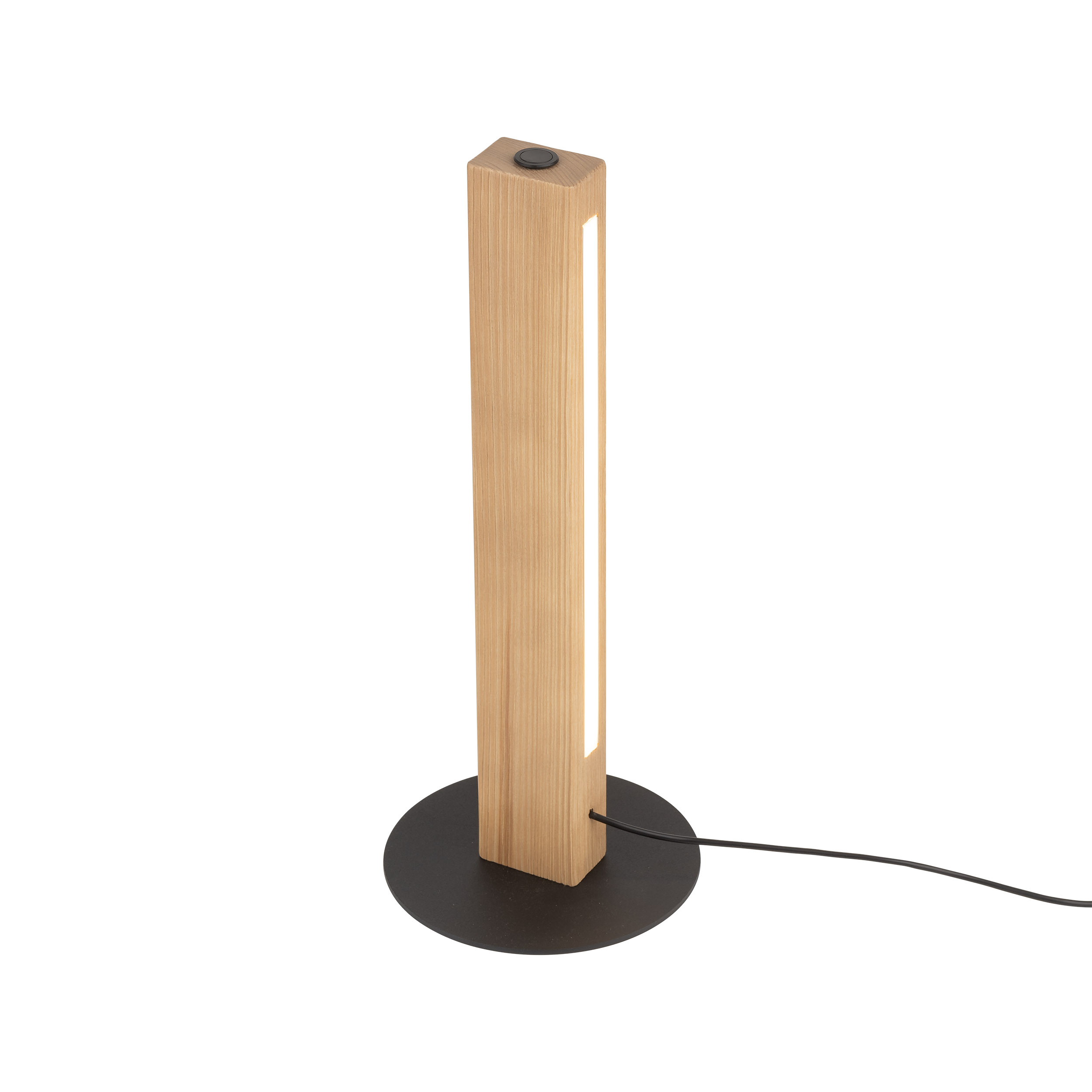 Lampka nocna TEO LED 15W jasna sosna na czarnej podstawie z przyciskiem 41x17cm - TK_1412