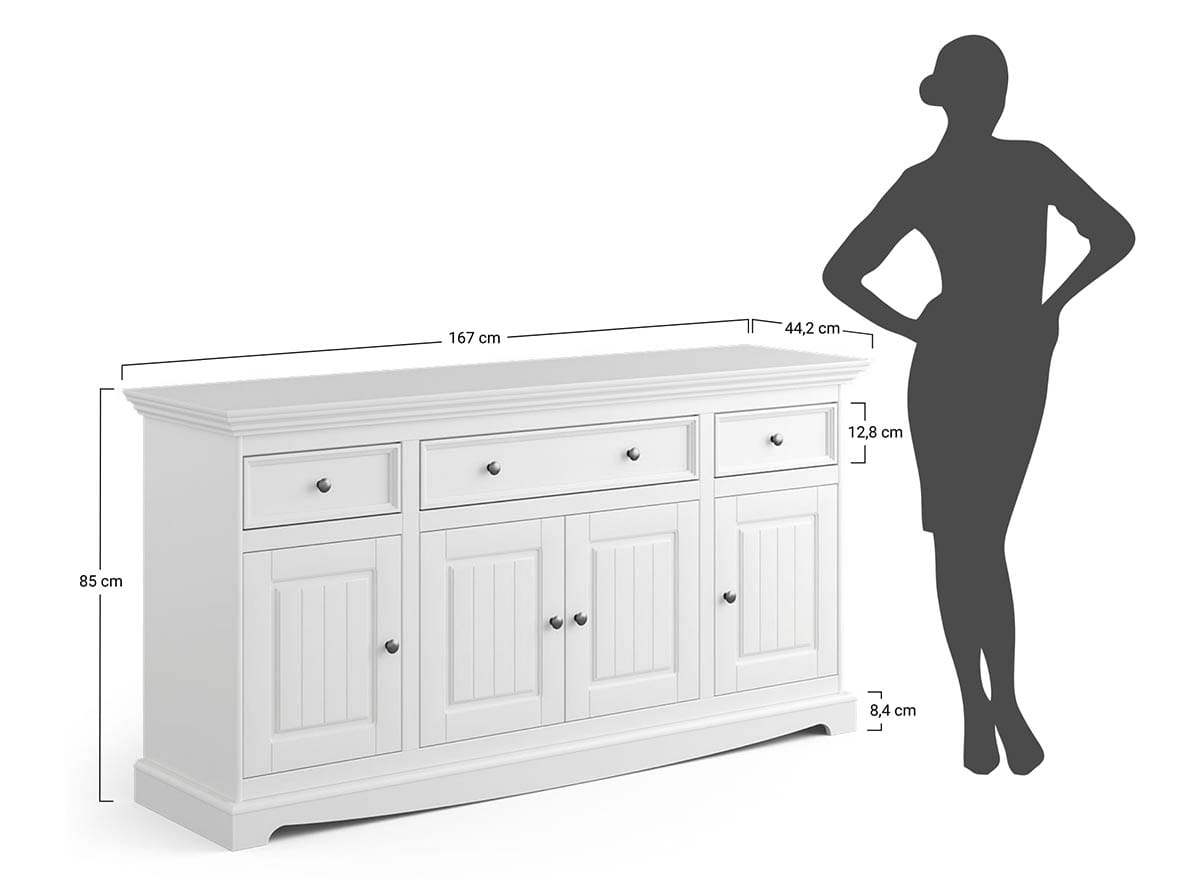 Komoda 4-drzwiowa z 3 szufladami BELLUNO ELEGANTE grafit, naturalna sosna - PL004G/P