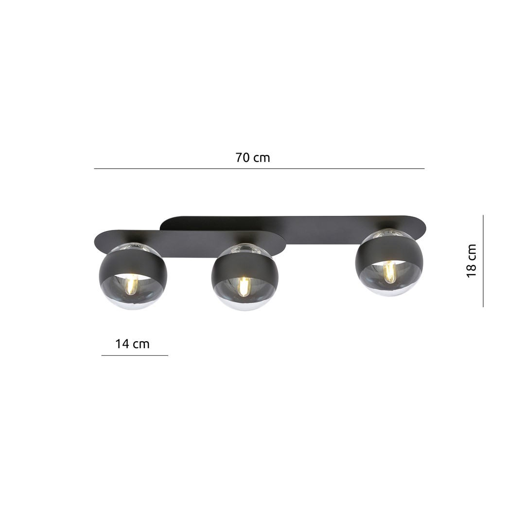 Lampa sufitowa  PLAZA Czarny 1121/3 - 1121/3