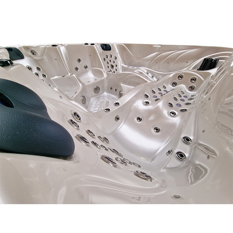 Jacuzzi ogrodowe 5-os. z hydromasażem SPA-702 230x230 cm biały/brązowy - HS_SPA702-2474
