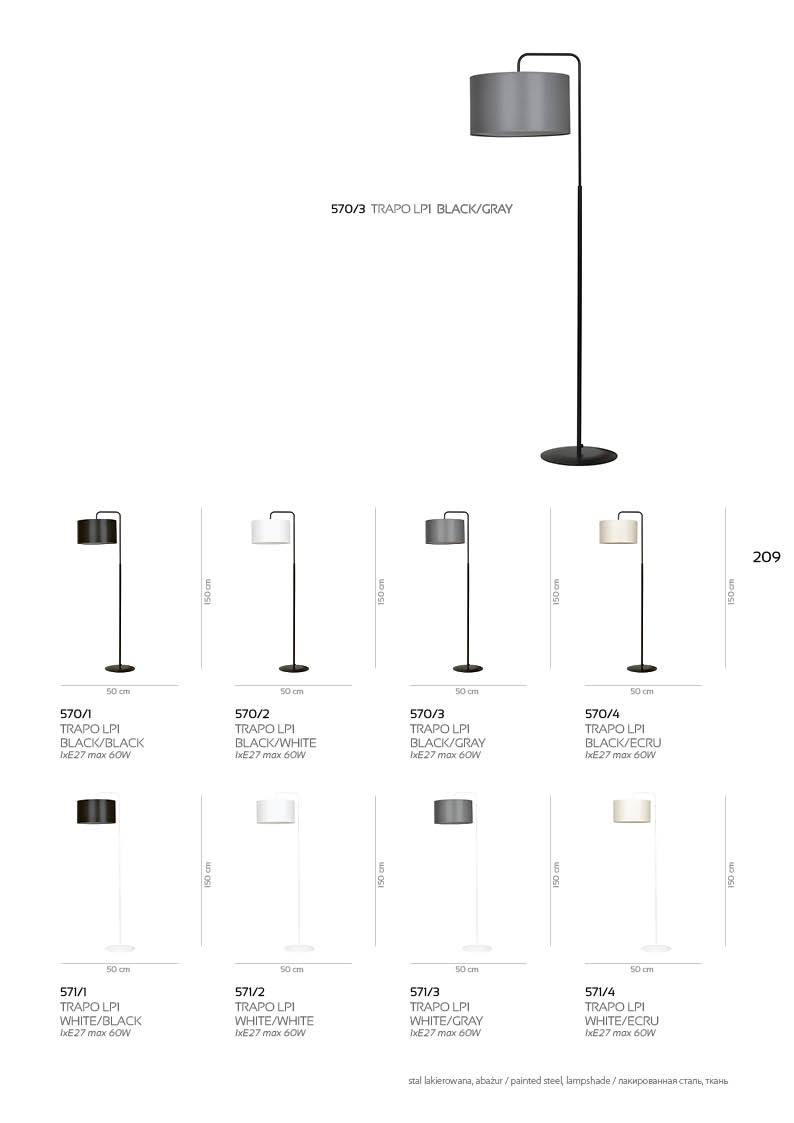 Lampa stojąca TRAPO Czarny 570/5 - 570/5