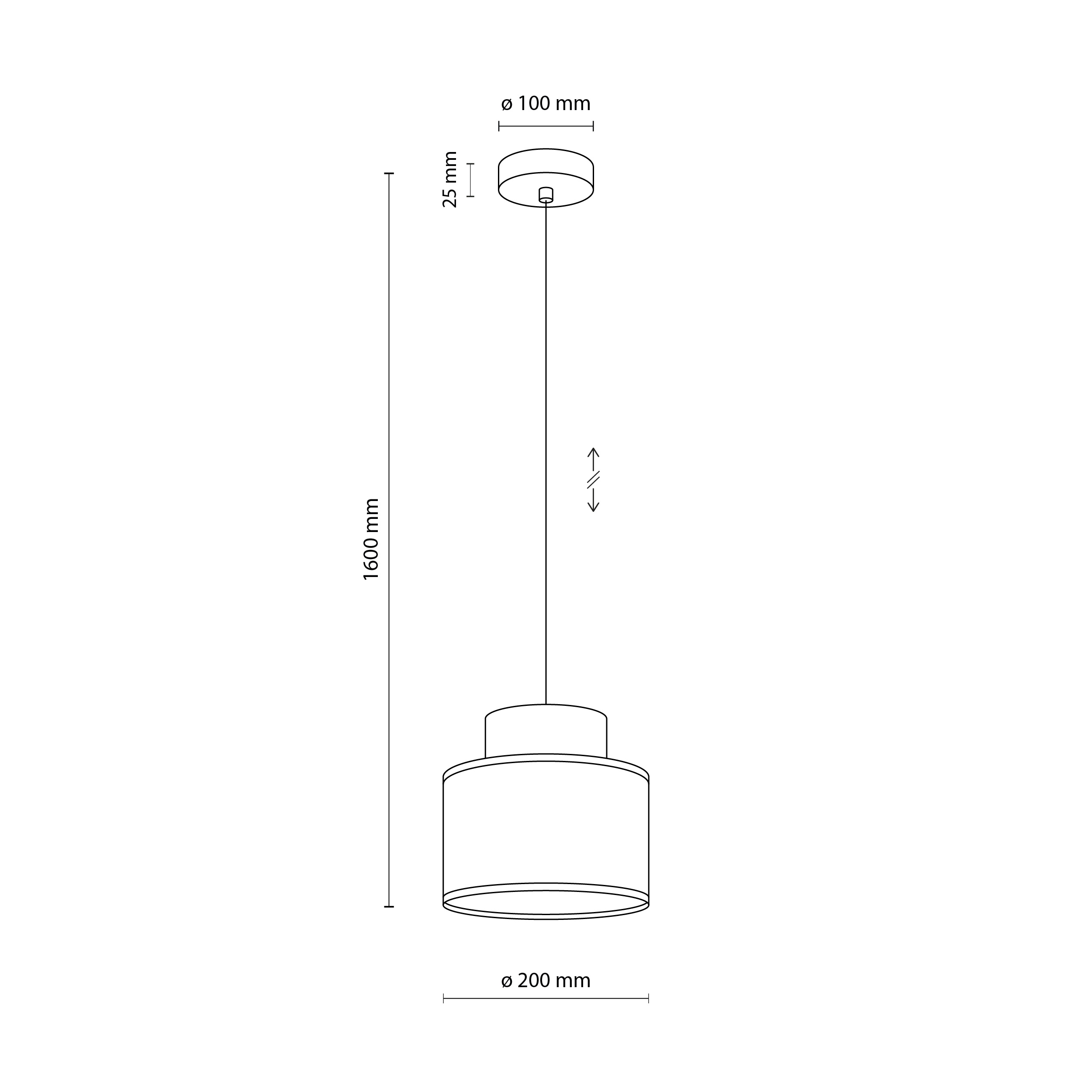 Lampa wisząca DUO JUTA czarna z niebieskim i brązowym kloszem 160x20cm - TK_3257