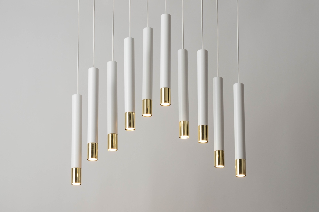 SOPEL GRAND 10 biały/złoty lampa wisząca - SI_33392