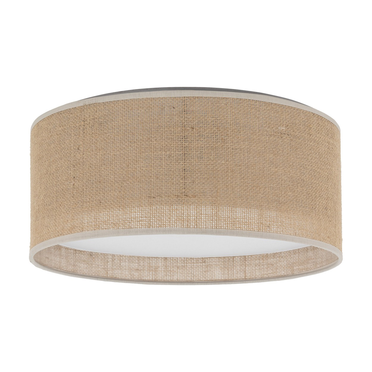 Lampa sufitowa JUTA brązowa okrągła z białym kloszem 38x13cm