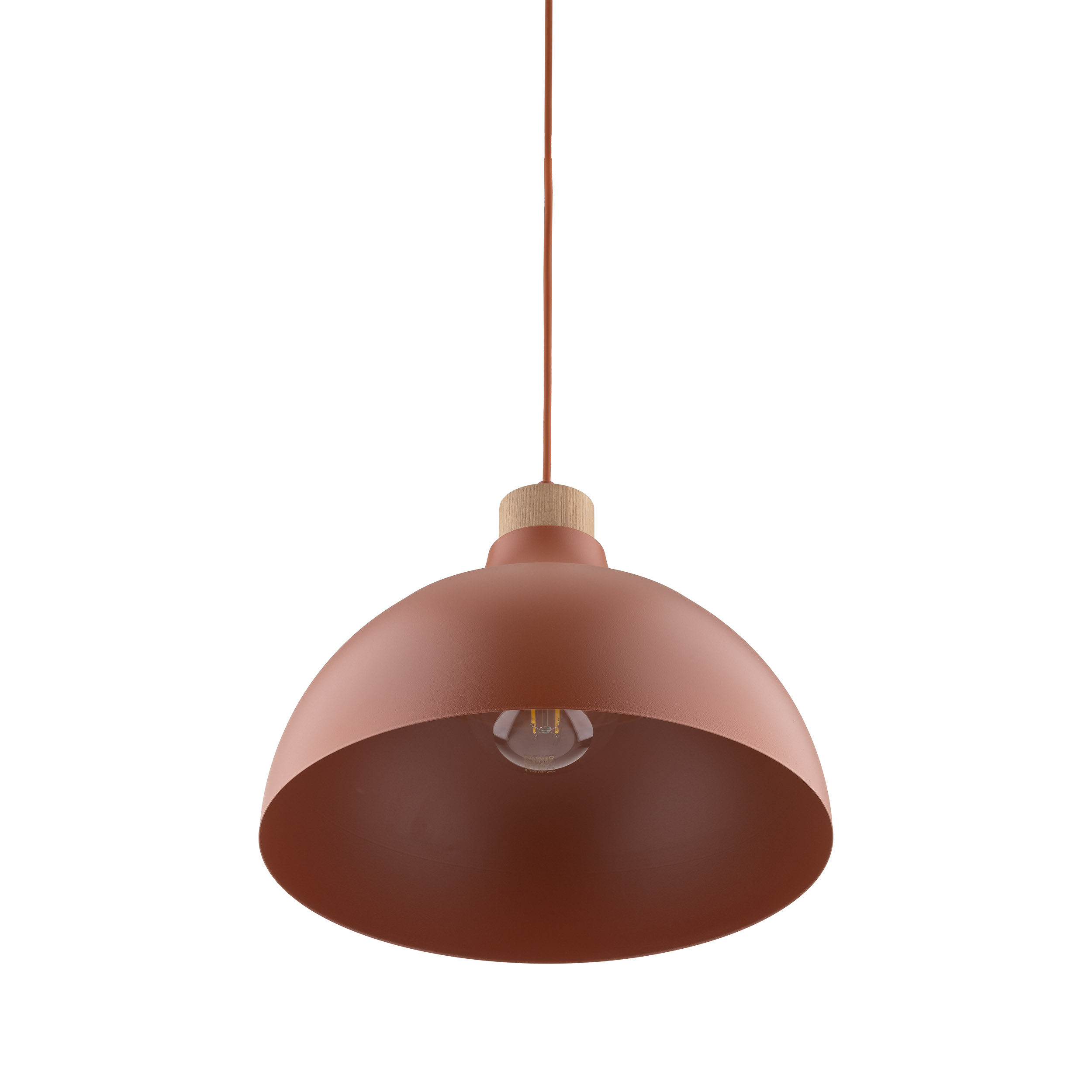 Lampa wisząca CAP ceglana z drewnianym elementem 165x34cm - TK_6927