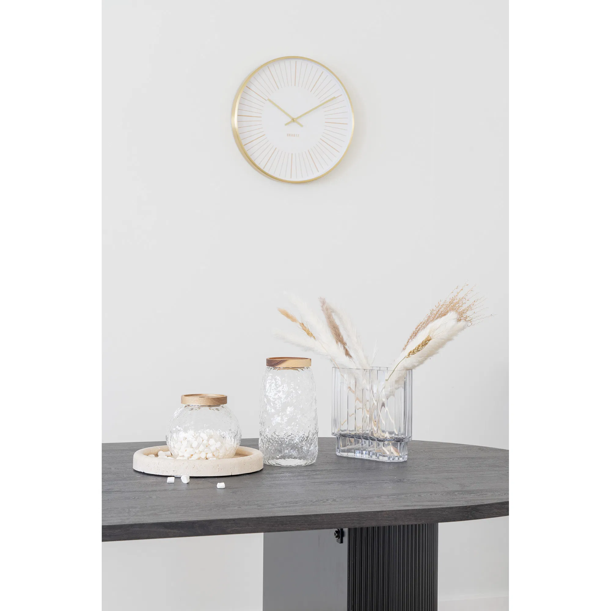 Zegar ścienny TAKAMAKA aluminium cichy mechanizm fi40 cm złoty - 4361132