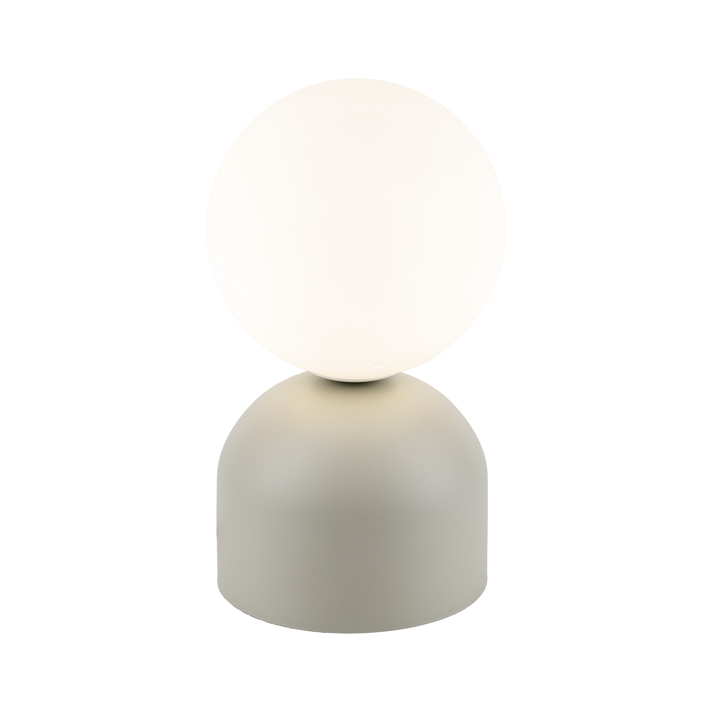 Lampka nocna MIKI beżowa biały okrągły klosz 21x12cm - TK_16038