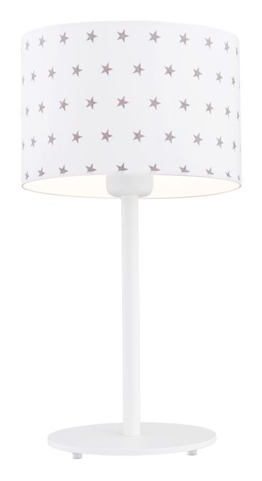 Lampa stołowa MAGIC biała w szare gwiazdki 55x25cm