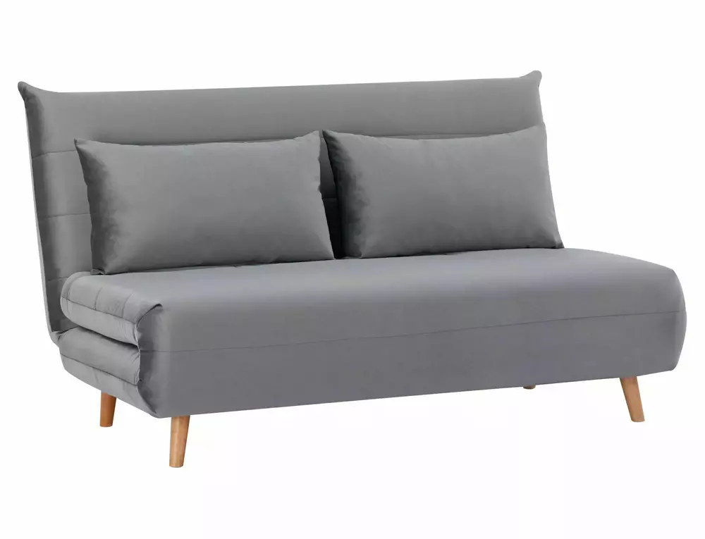 SOFA rozkładana SPIKE II VELVET SZARY TAP. 139 / BUK