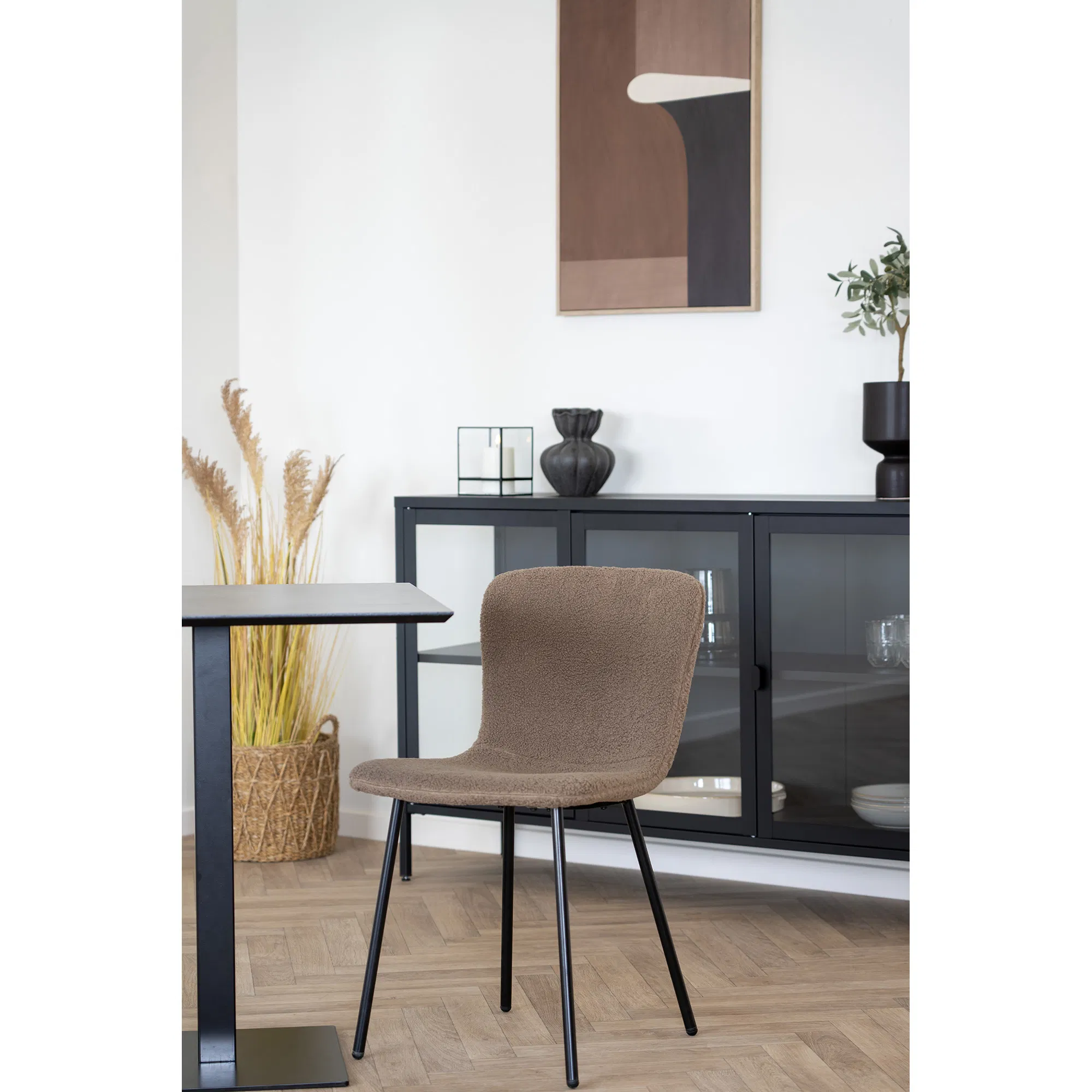 Stół na metalowej podstawie FANO kwadratowy - efekt ciemnego kamienia 70x70 cm - 2250002