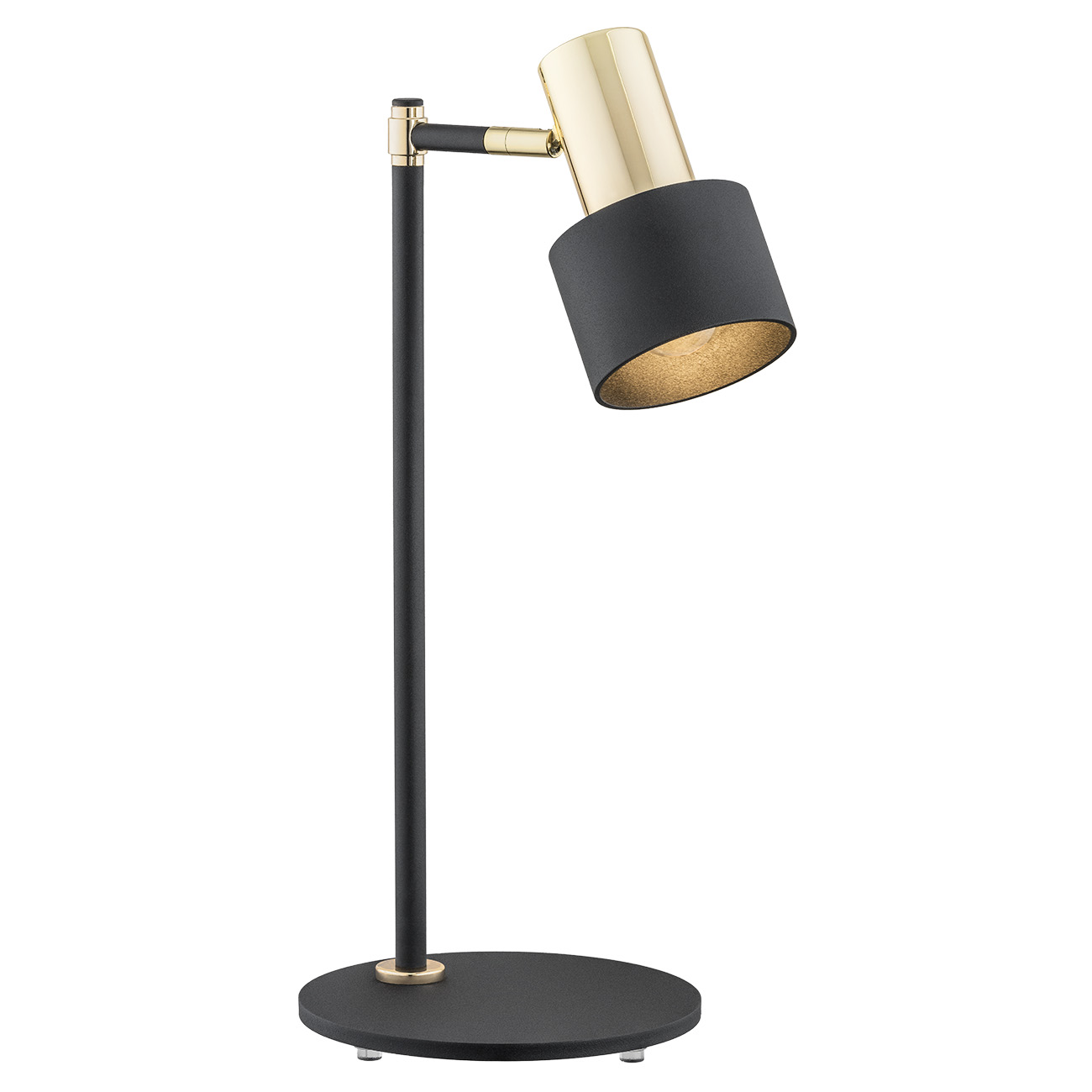 Lampa biurkowa DORIA metalowa czarna złota regulowana 46 cm