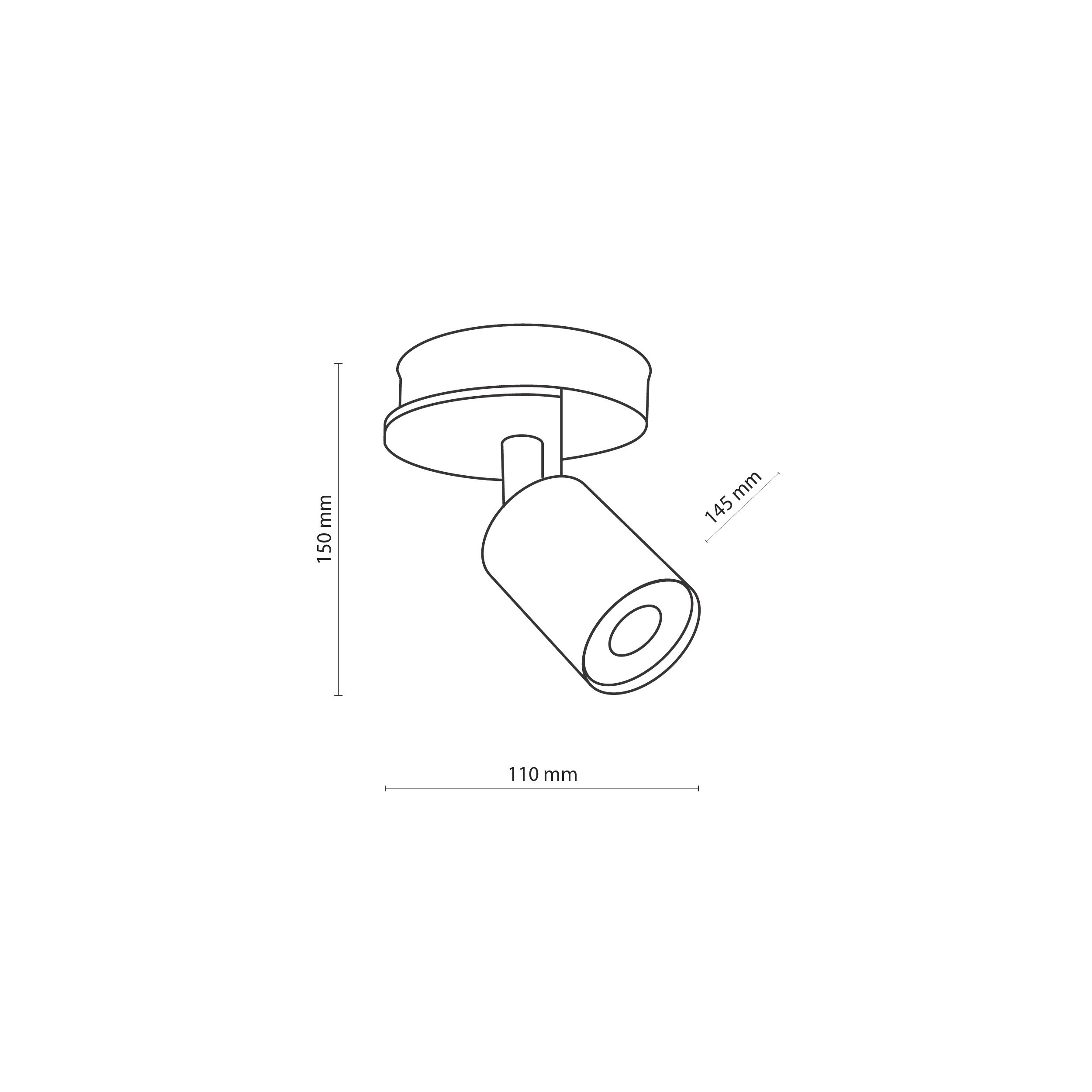 Lampa sufitowa / Kinkiet COVER czarna z drewnianym elementem regulowana 15x14x11cm - TK_4673