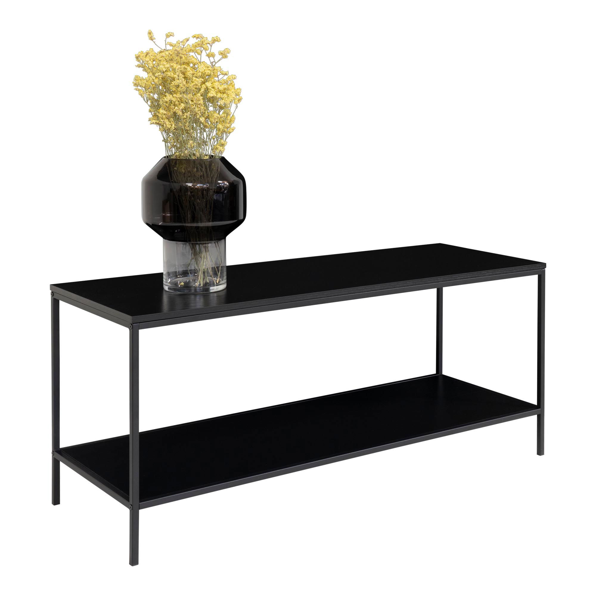 Stolik pod telewizor VITA z półką 100x36x45 cm - czarny - 2501030