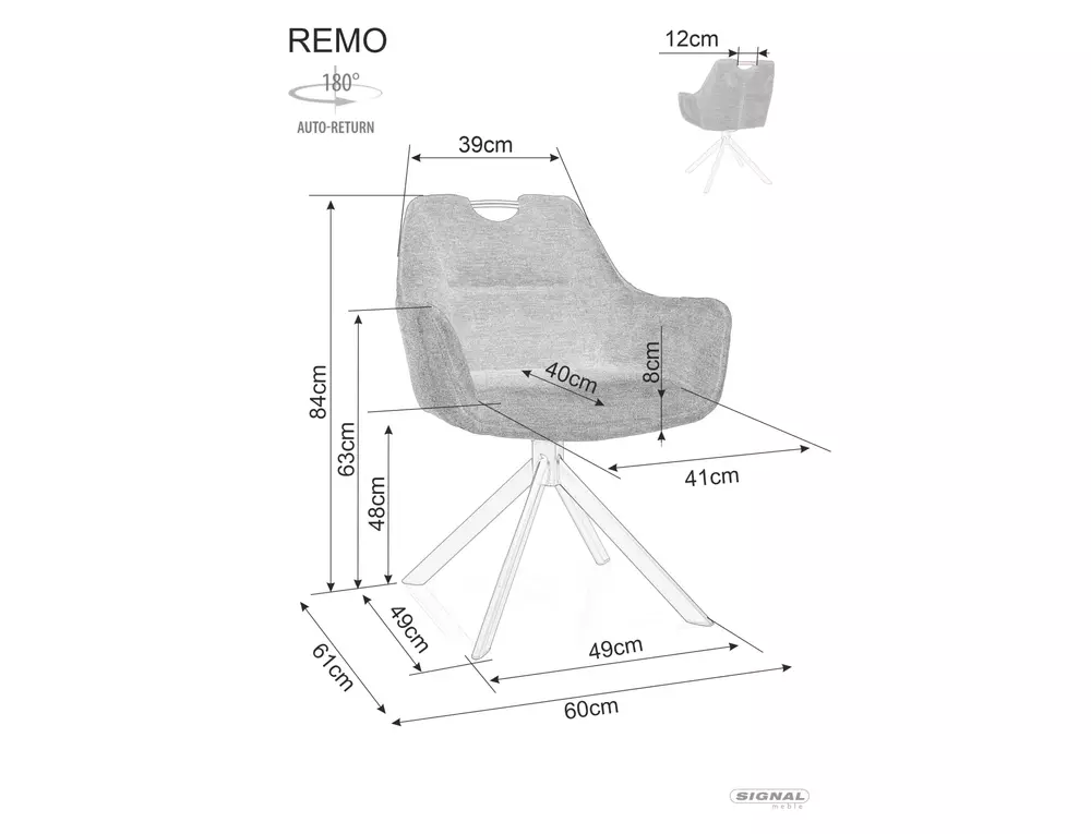 Krzesło obrotowe REMO BREGO ciemnoszare - REMOBRCCSZ