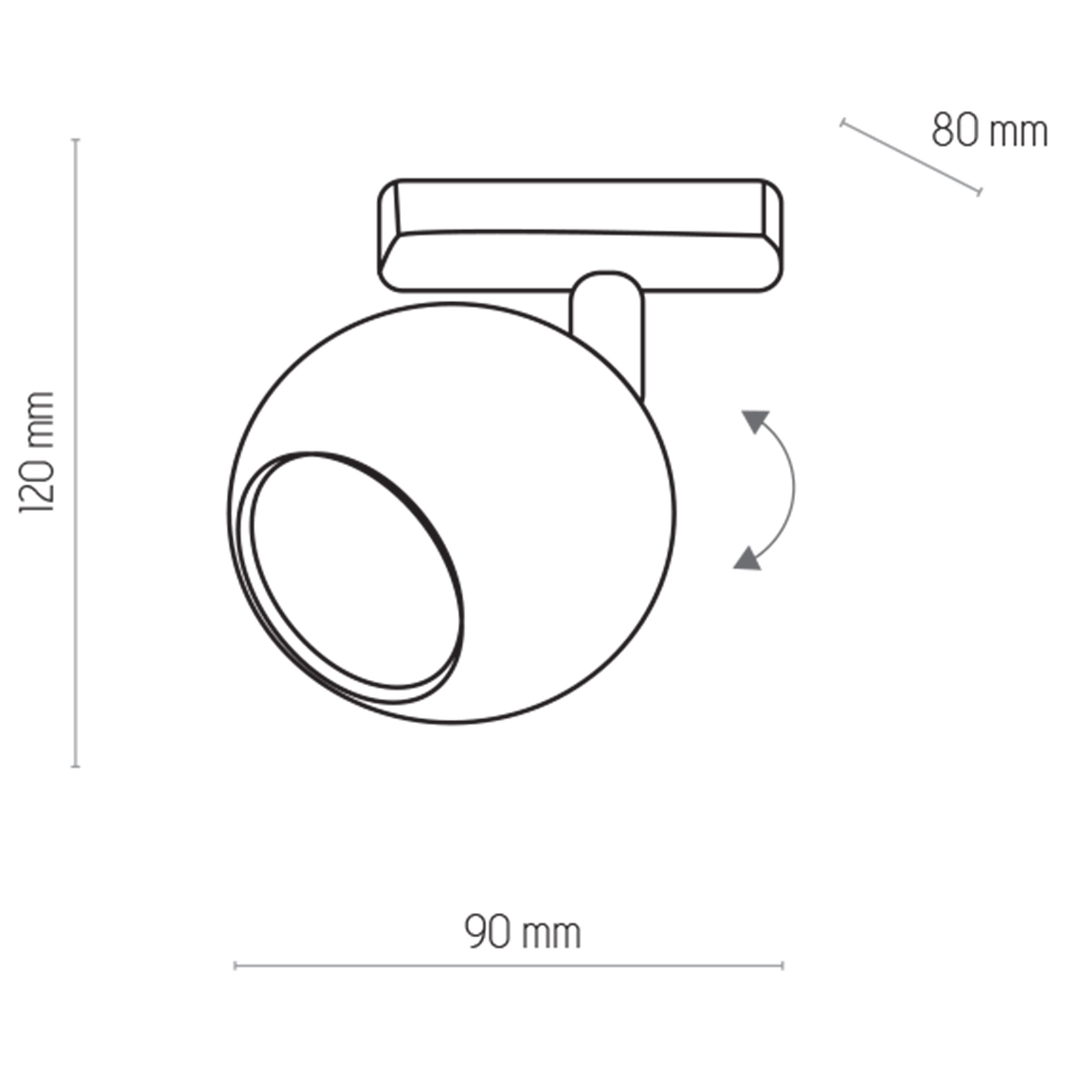 Lampa listwowa TRACER biała z chromowanym ramieniem regulowana 12x9x8cm - TK_4040