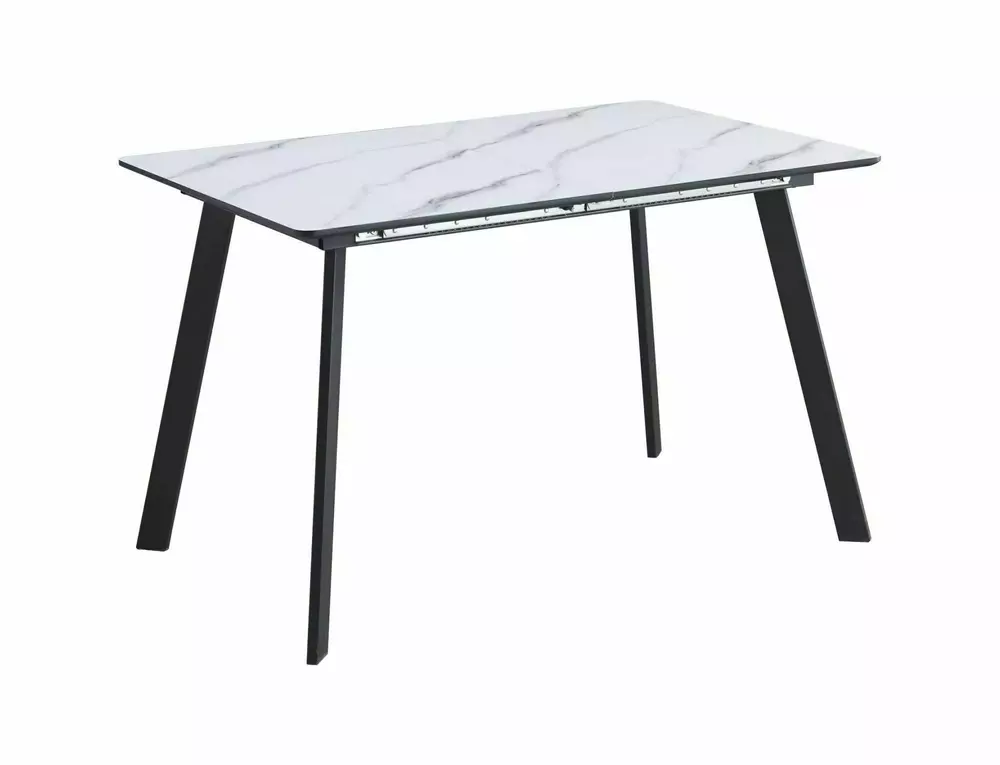 STÓŁ BARI BIAŁY EFEKT MARMURU/CZARNY MAT 120(160)X80