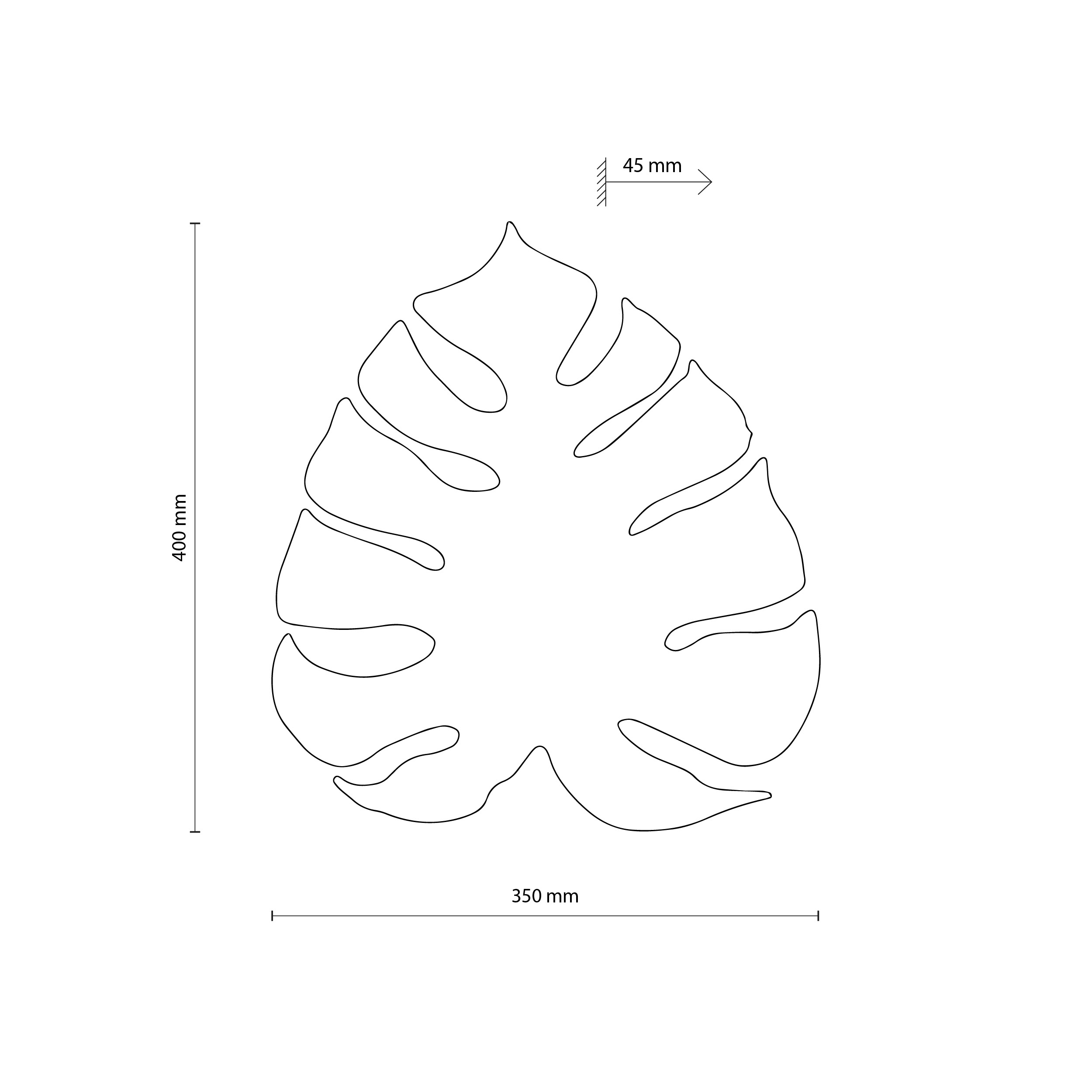 Kinkiet MONSTERA brązowy metalowy w kształcie liścia 40x35x4cm - TK_5719