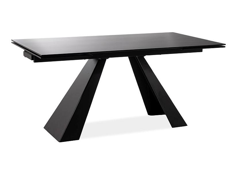 Stół rozkladany SALVADORE szkło hartowane/metal Czarny Mat 80x120(180) SIGNAL