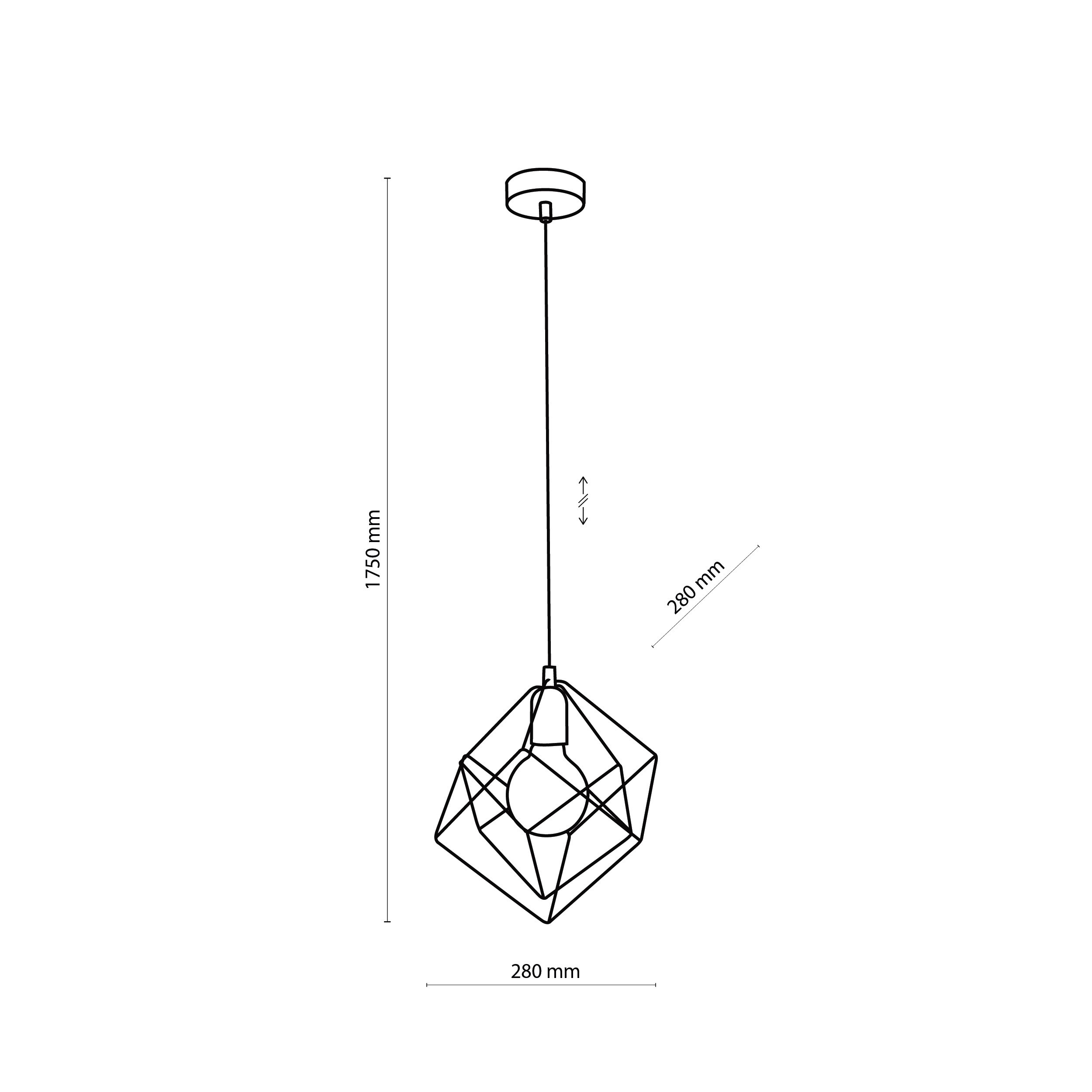 Lampa wisząca ALAMBRE czarna ze złotymi elementami 175x28cm - TK_2777