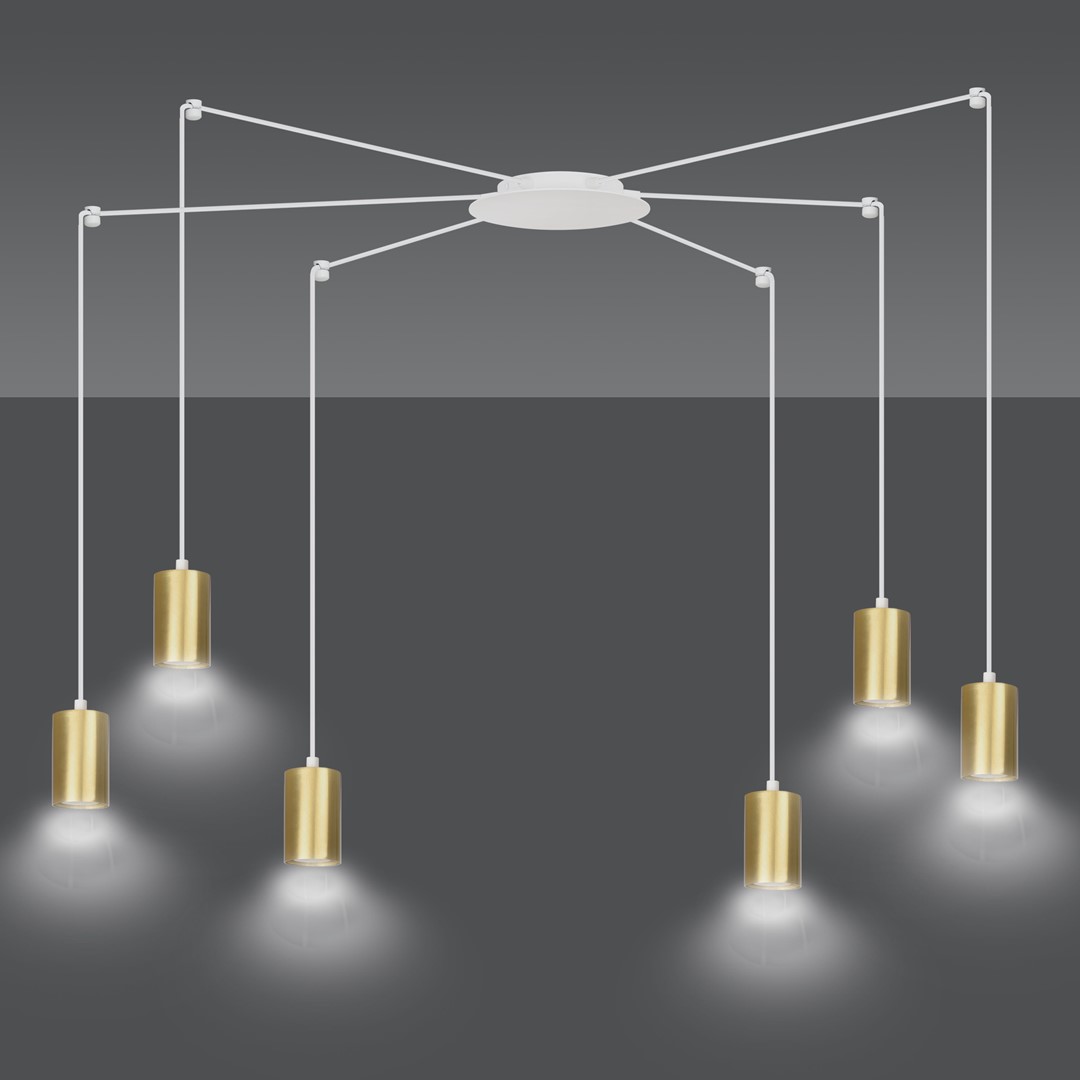 Lampa wisząca TRAKER Biały/Złoty 527/6 - 527/6