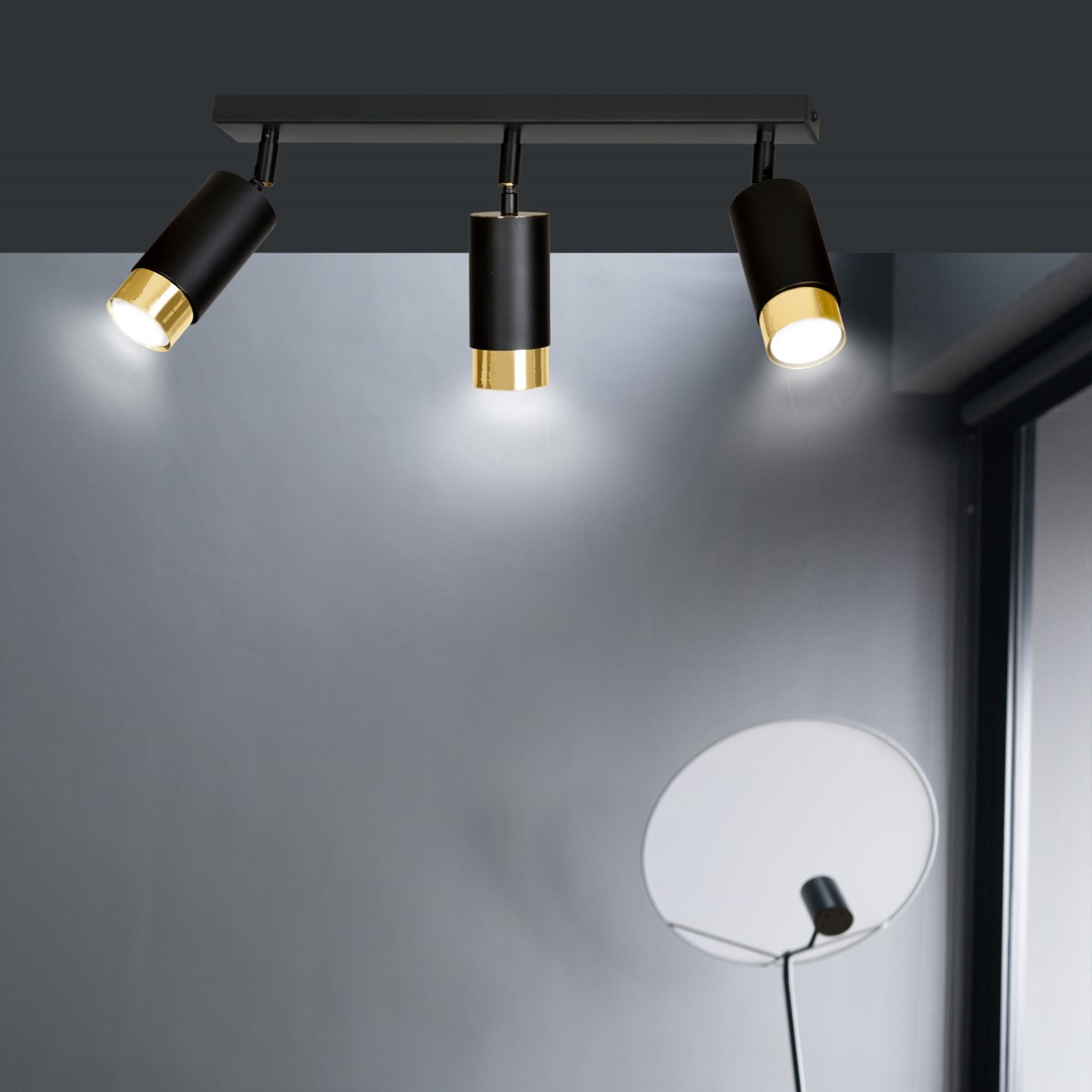 Lampa sufitowa  HIRO Czarny/Złoty 965/3 - 965/3