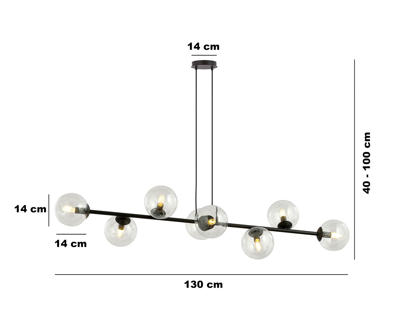 Lampa wisząca ROSSI Czarny 874/8 - 874/8