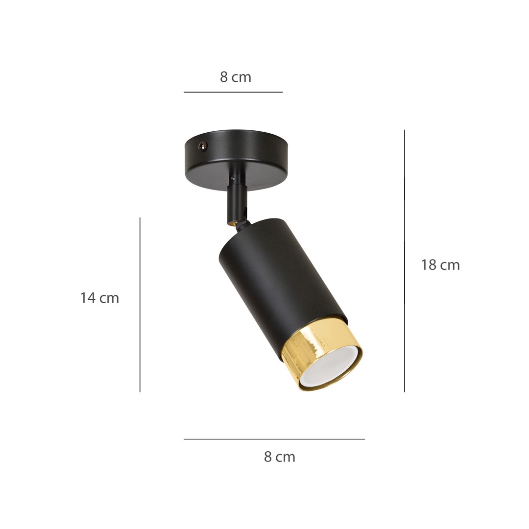 Lampa sufitowa HIRO Czarny/Złoty 965/1 - 965/1