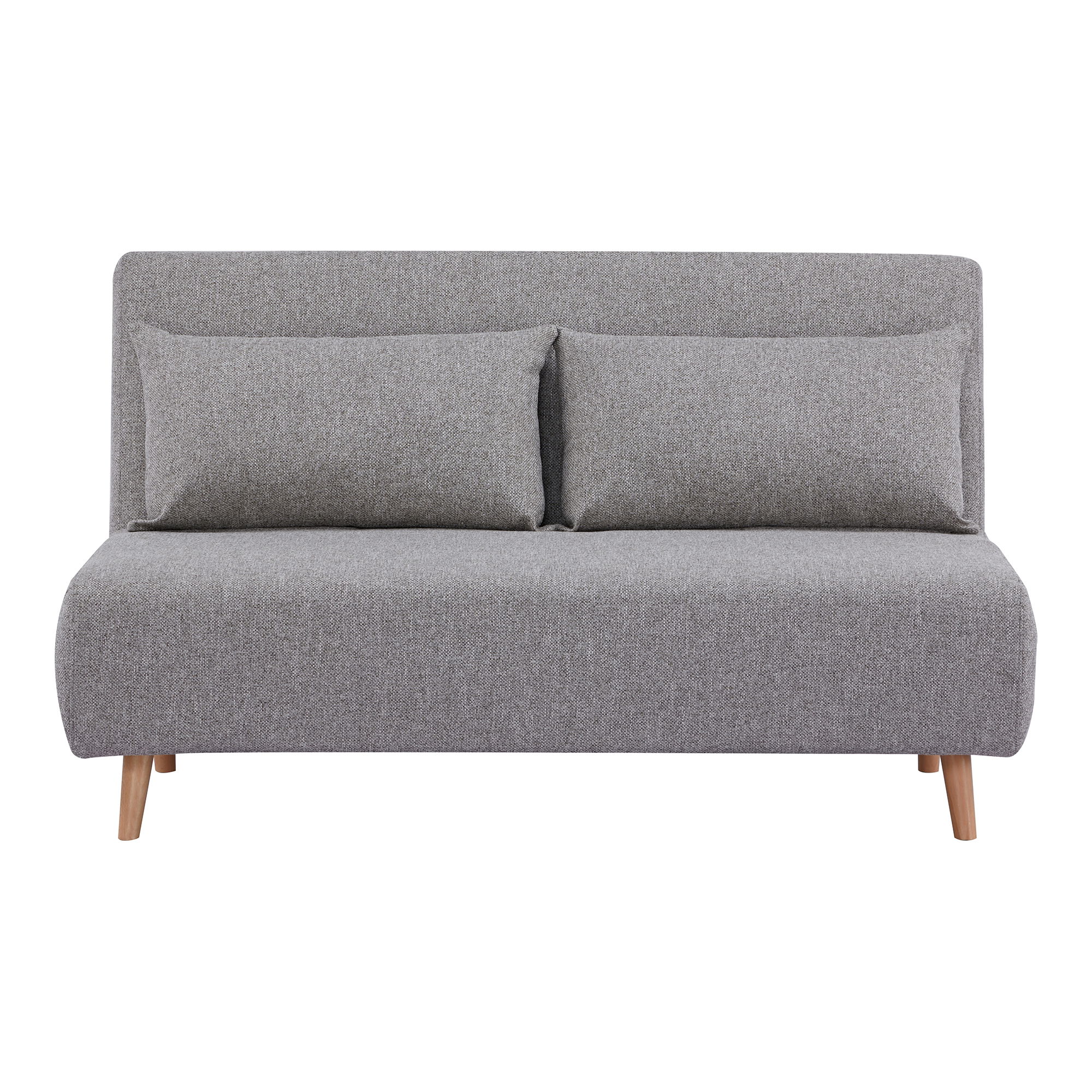 Sofa rozkładana 2-osobowa MARLOW szara naturalne drewniane nóżki - 1302021