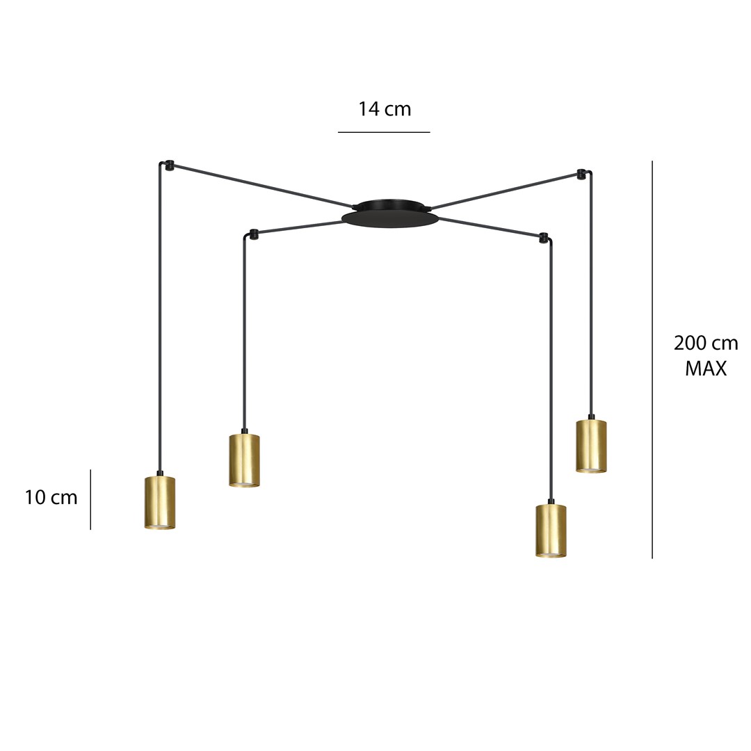 Lampa wisząca TRAKER Czarny/Złoty 526/4 - 526/4