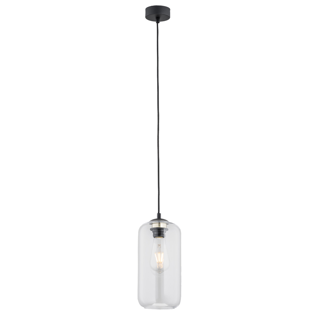 Lampa wisząca KALIMERA czarny mat transparentny 100 cm