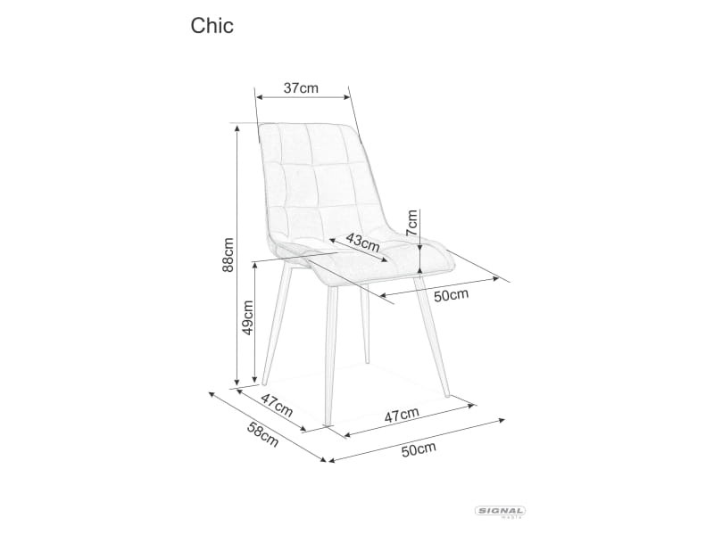 Krzesło CHIC VELVET aksamitne zielone/czarny stelaż Signal - CHICVCZ78