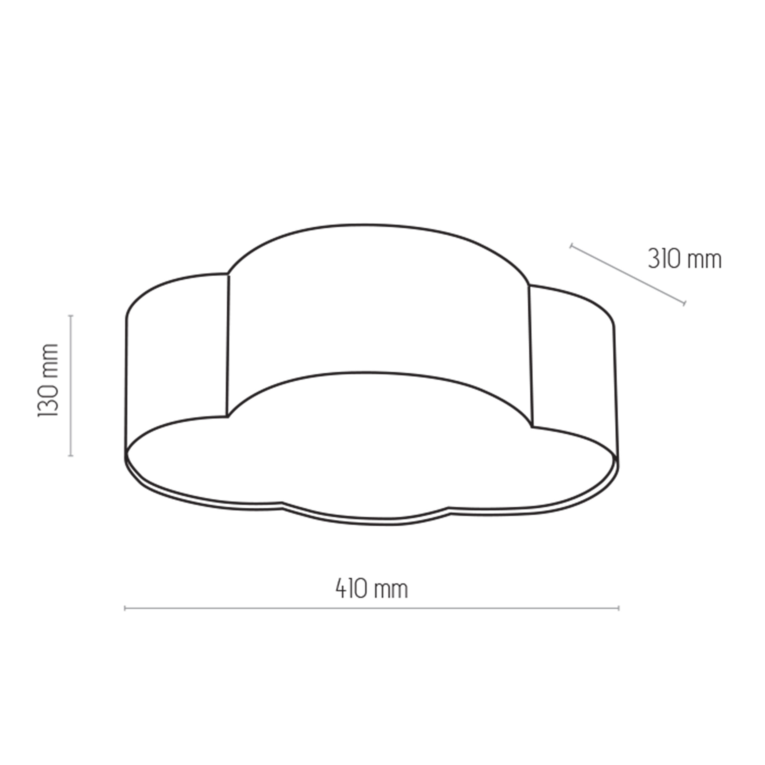 Lampa sufitowa CLOUD niebieska z tkaniny w kształcie chmury 62x45x13cm - TK_1534