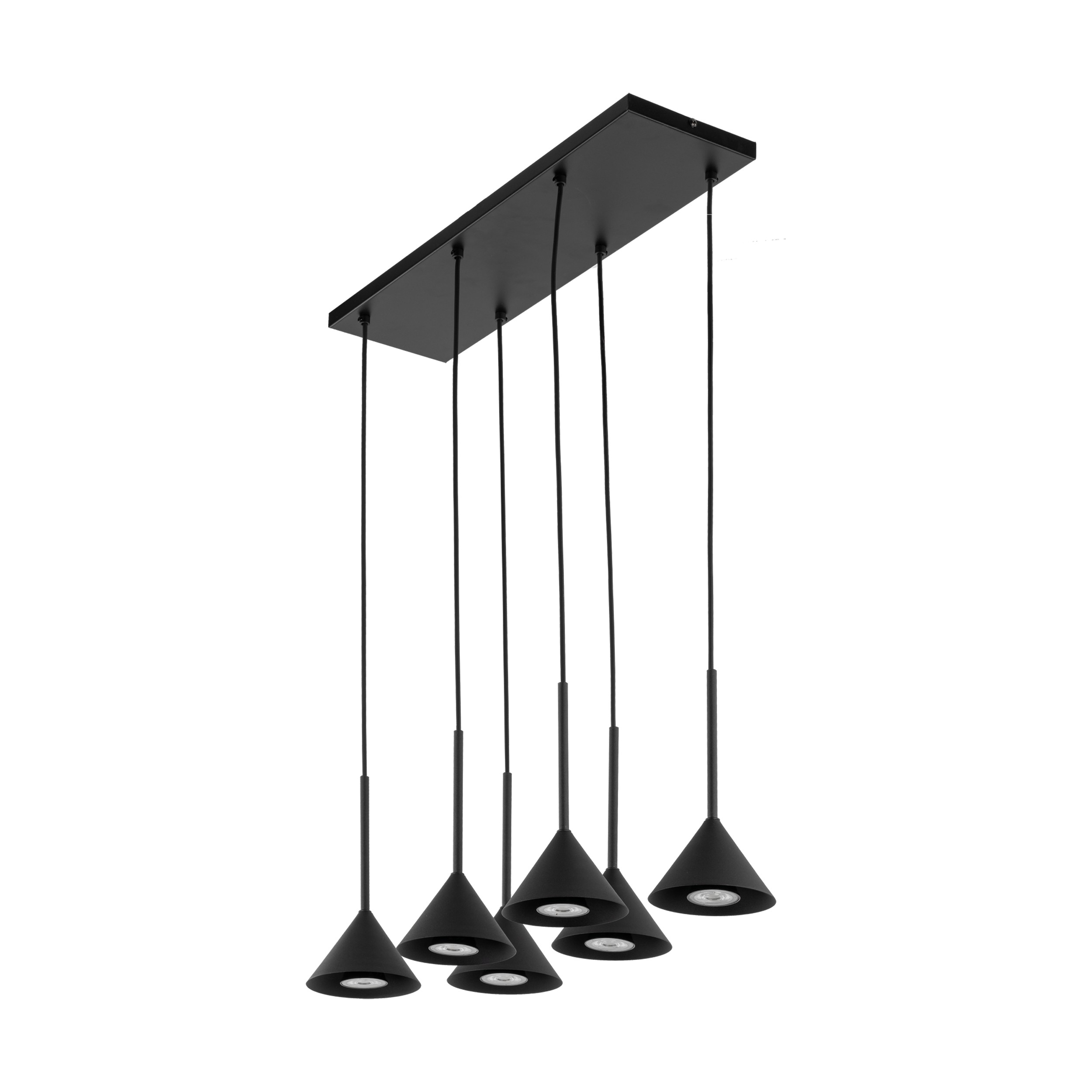 Lampa wisząca CONO czarna na prostokątnej podstawie 90x62x25cm - TK_10306