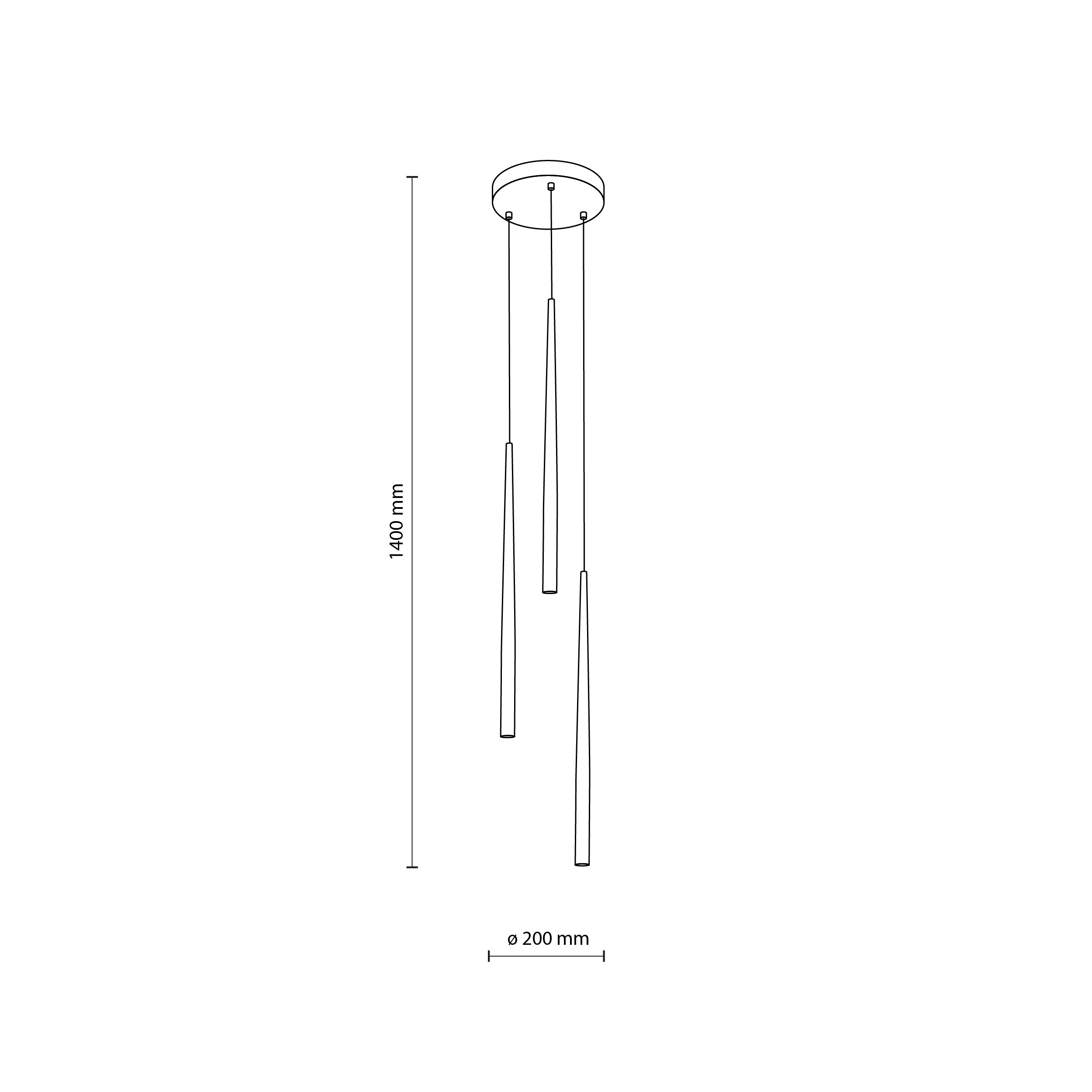 Lampa wisząca PIANO czarna ze złotymi elementami na okrągłej podstawie 140x20cm - TK_10117